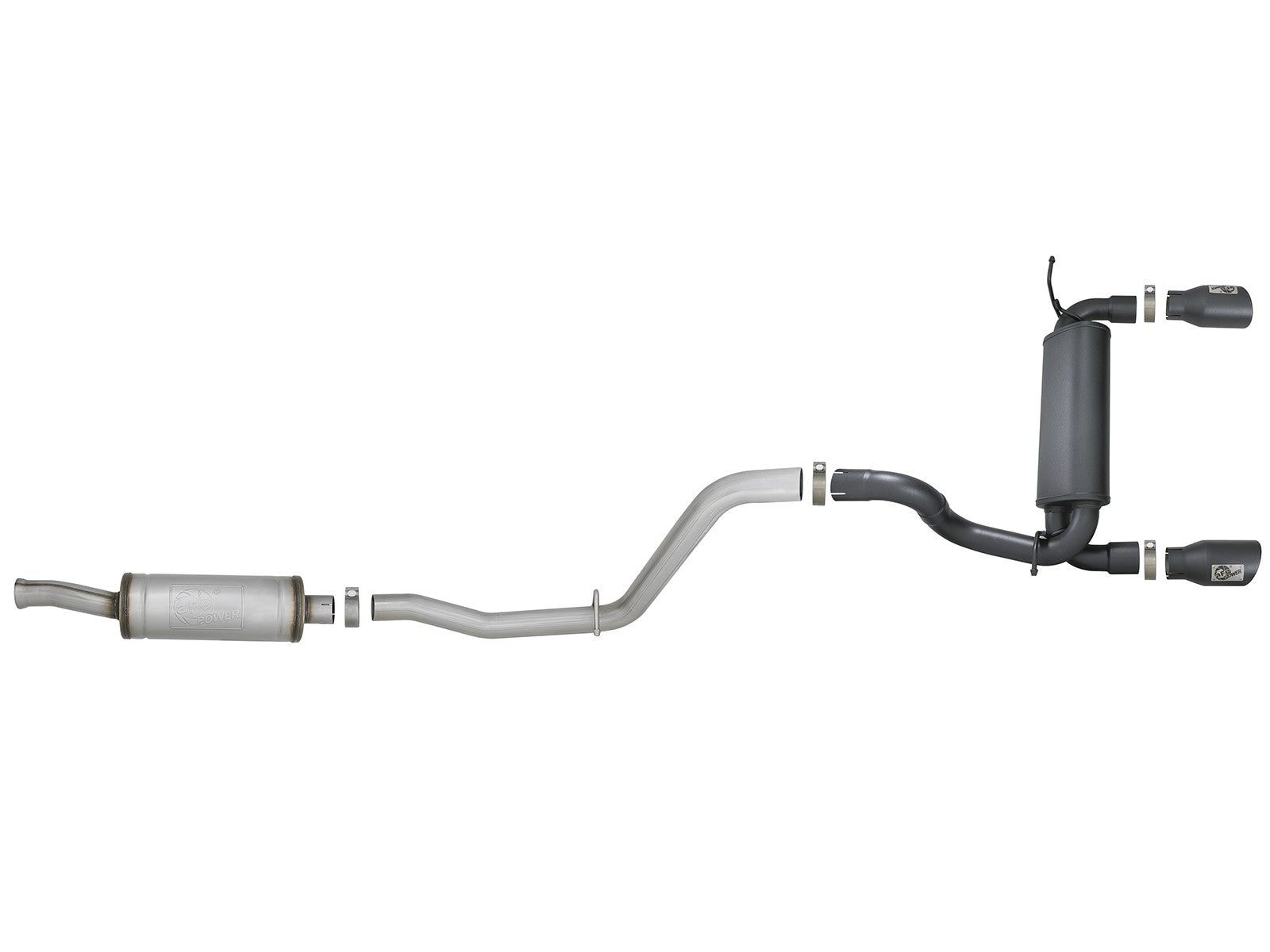 Rebel Series 2-1/2 Inch 409 Stainless Steel Cat-Back Exhaust System w/ Black Tips Jeep Wrangler (Jl) 18-26 V6-3.6L aFe Power