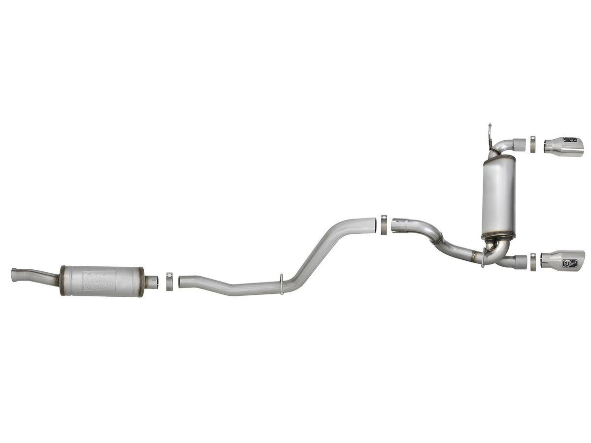Rebel Series 2-1/2 Inch 409 Stainless Steel Cat-Back Exhaust w/ Polished Tips Jeep Wrangler (Jl) 18-26 V6-3.6L aFe Power
