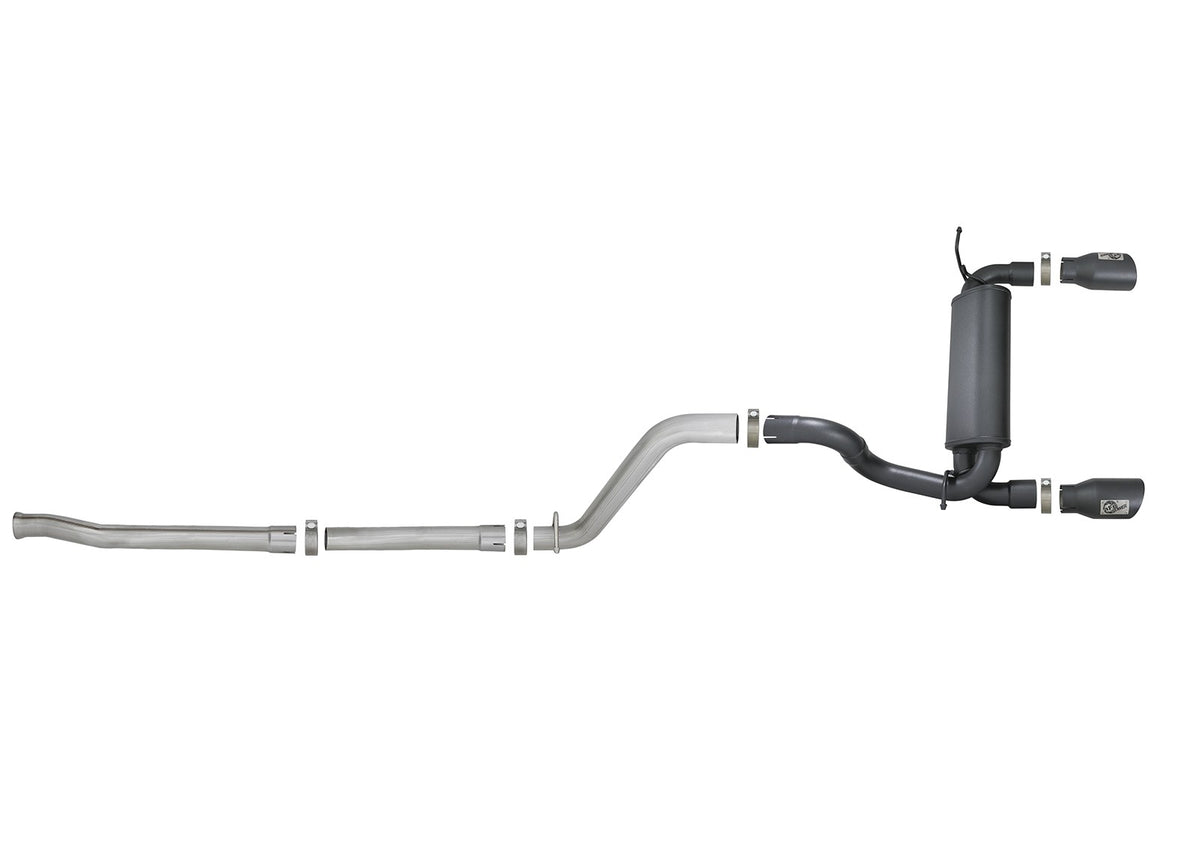 Mach Force-Xp 2-1/2 Inch 409 Stainless Steel Cat-Back Hi-Tuck Exhaust w/ Black Tip Jeep Wrangler (Jl) 18-26 V6-3.6L aFe Power