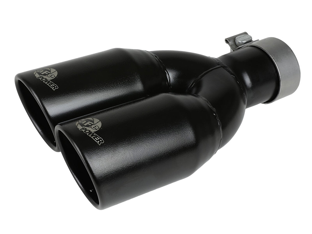 Rebel Series 2-1/2 Inch 409 Stainless Steel Axle-Back Exhaust System Black Jeep Wrangler (JK) 07-18 V6-3.6L/3.8L aFe Power