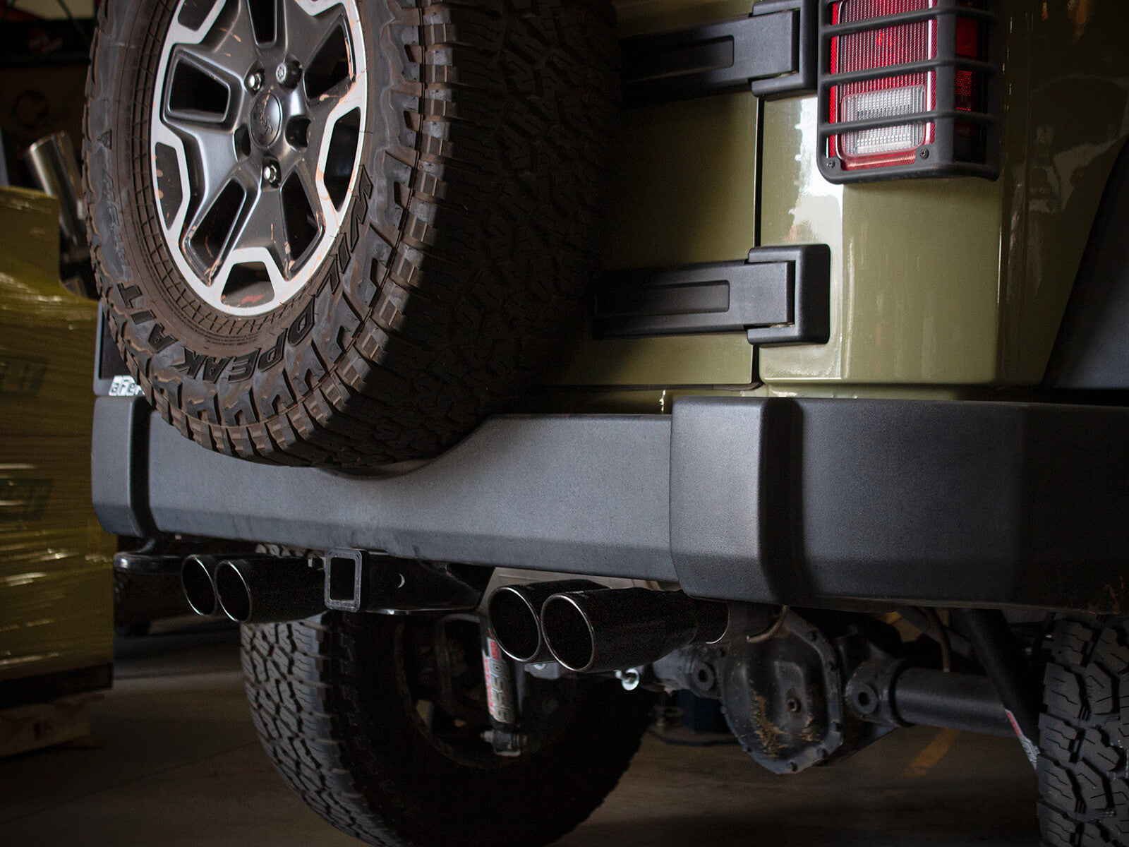 Rebel Series 2-1/2 Inch 409 Stainless Steel Axle-Back Exhaust System Black Jeep Wrangler (JK) 07-18 V6-3.6L/3.8L aFe Power