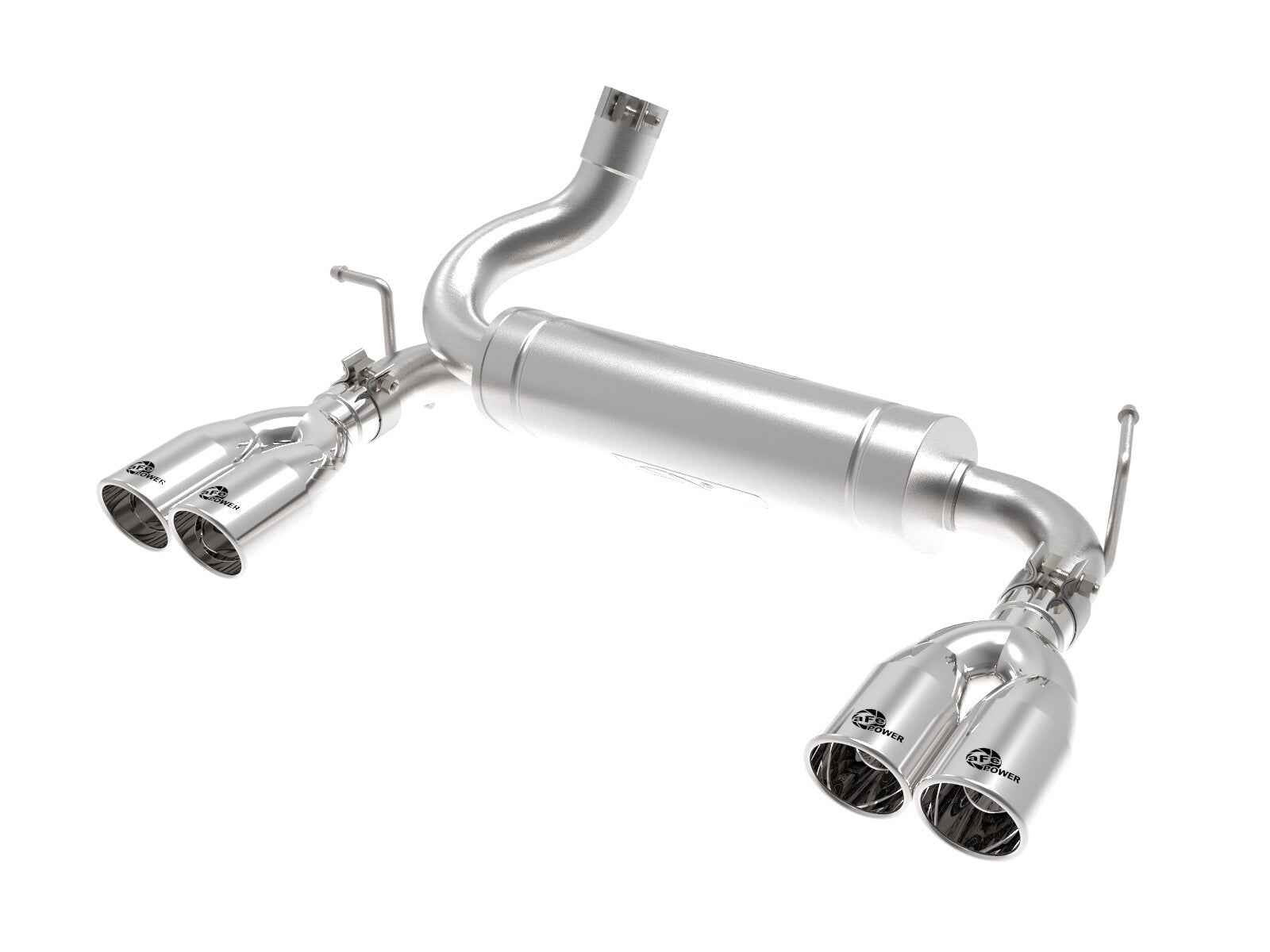Rebel Series 2-1/2 Inch 409 Stainless Steel Axle-Back Exhaust System Polished Jeep Wrangler (JK) 07-18 V6-3.6/3.8L aFe Power