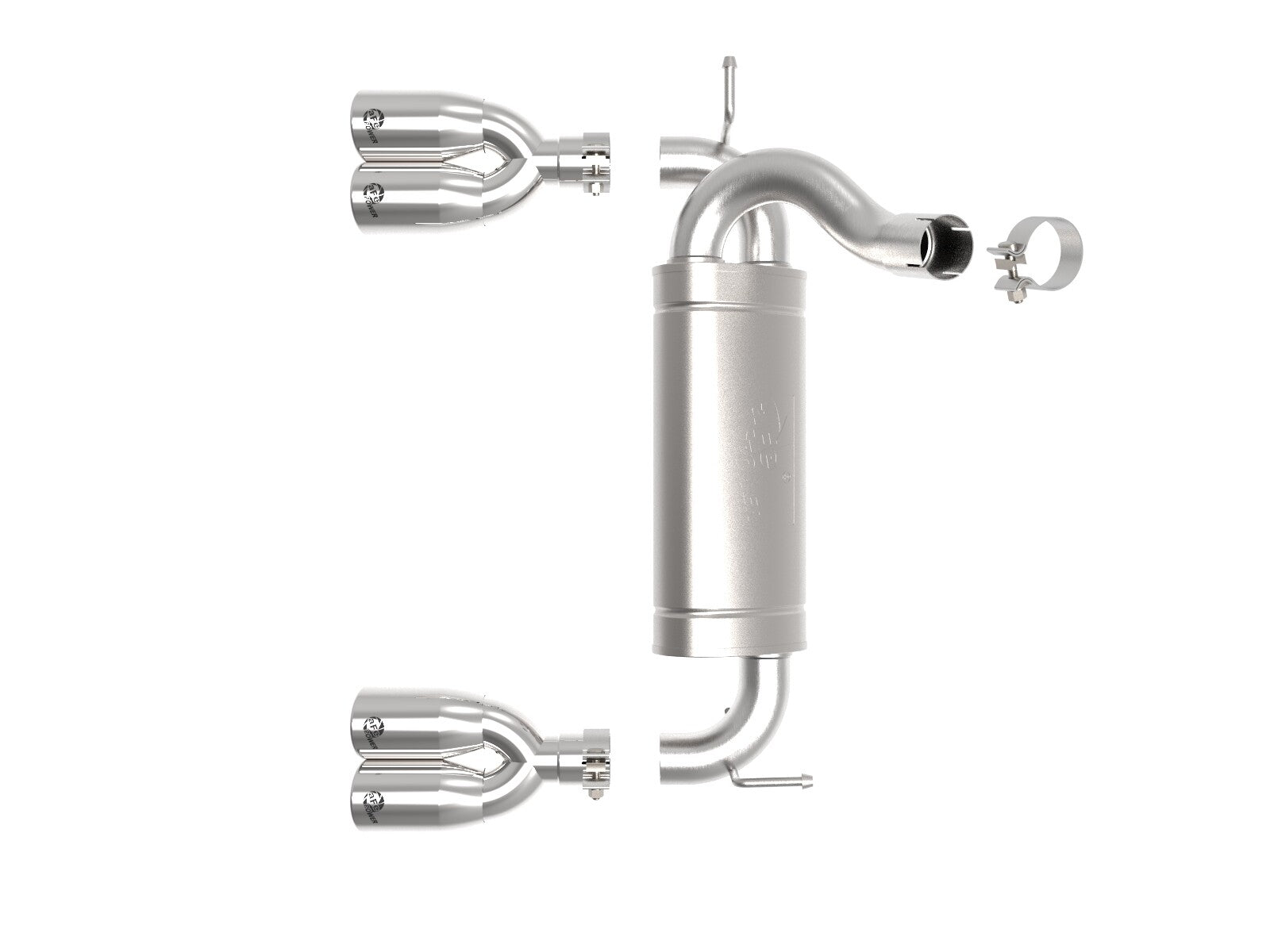 Rebel Series 2-1/2 Inch 409 Stainless Steel Axle-Back Exhaust System Polished Jeep Wrangler (JK) 07-18 V6-3.6/3.8L aFe Power