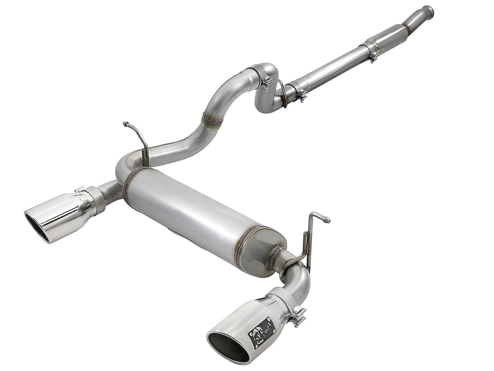 Rebel Series 3 Inch to 2-1/2 Inch 409 Stainless Steel Cat-Back Exhaust w/ Polish Tip Jeep Wrangler (Jl) 18-26 L4-2.0L (t) aFe Power