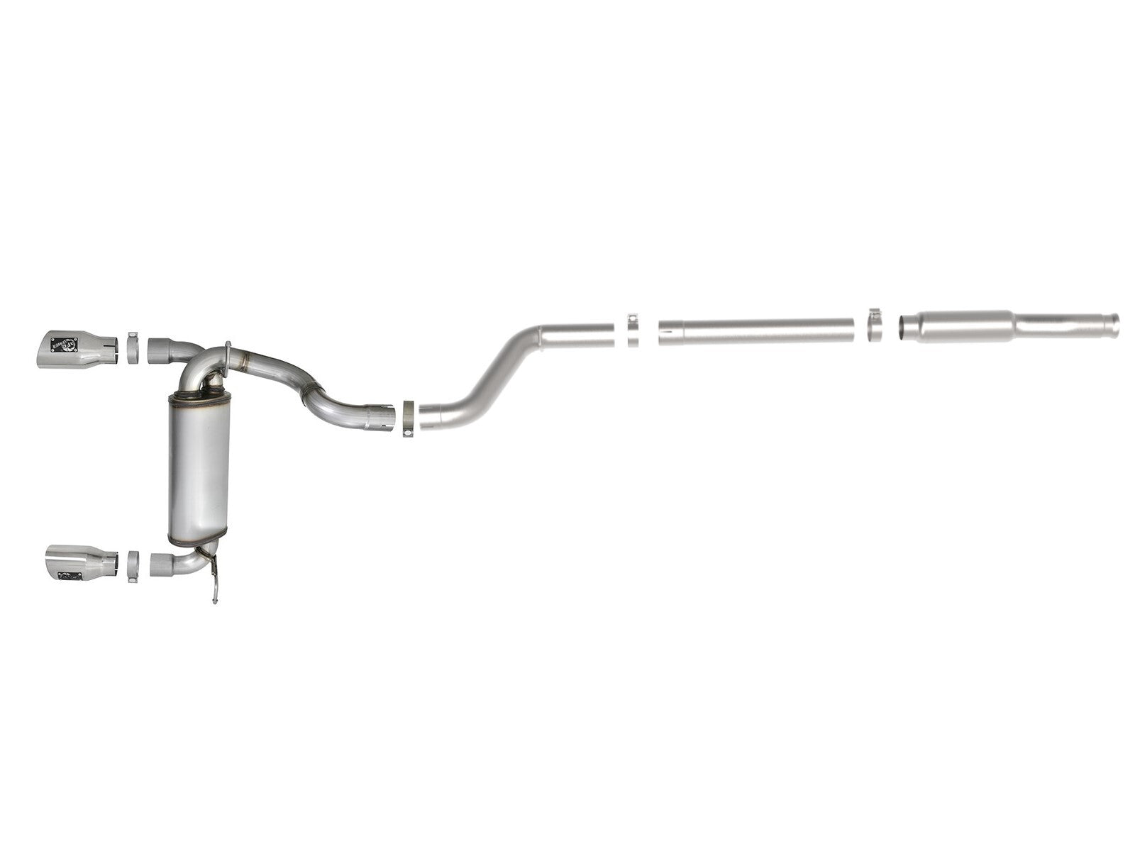 Rebel Series 3 Inch to 2-1/2 Inch 409 Stainless Steel Cat-Back Exhaust w/ Tip Jeep Wrangler (Jl) 18-26 L4-2.0L (t) aFe Power