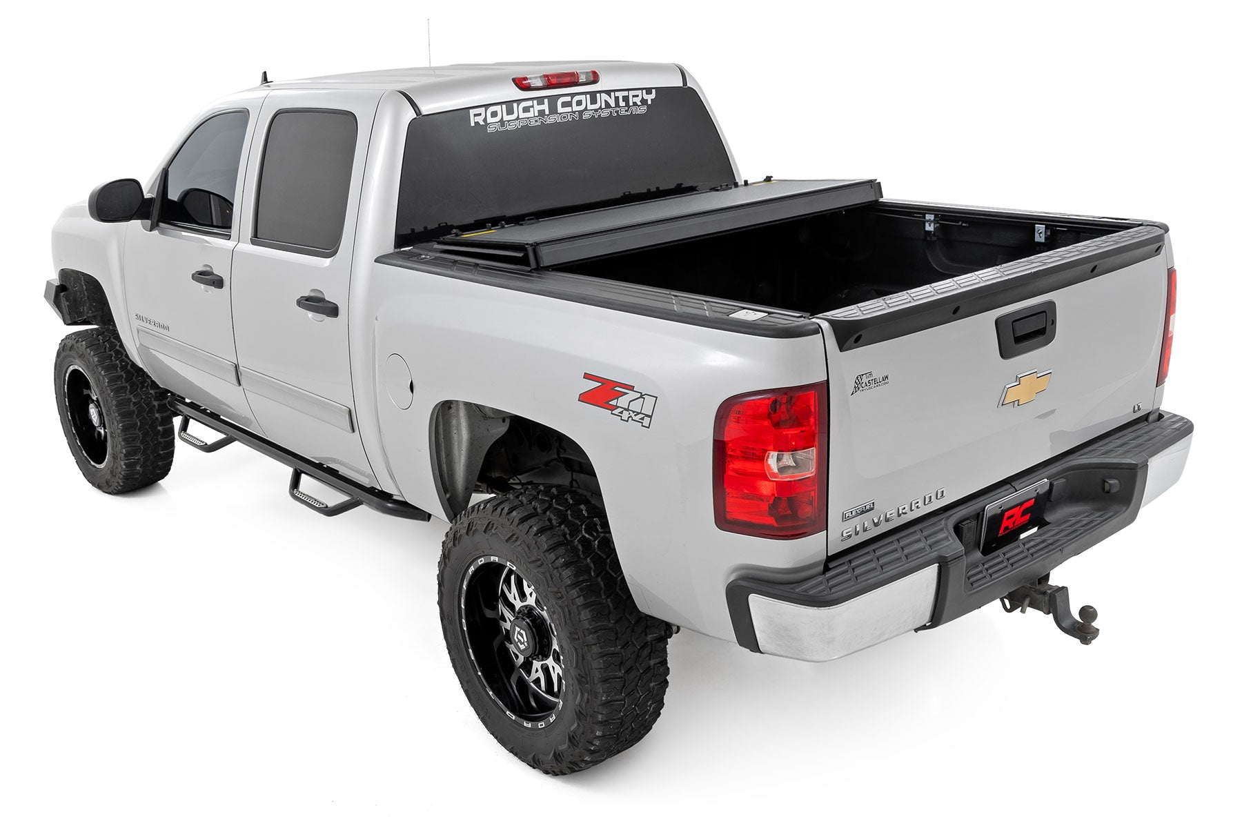 Hard Tri-Fold Flip Up Bed Cover 5 Foot 9 Inch Bed Silverado/Sierra 1500 (07-13) Rough Country