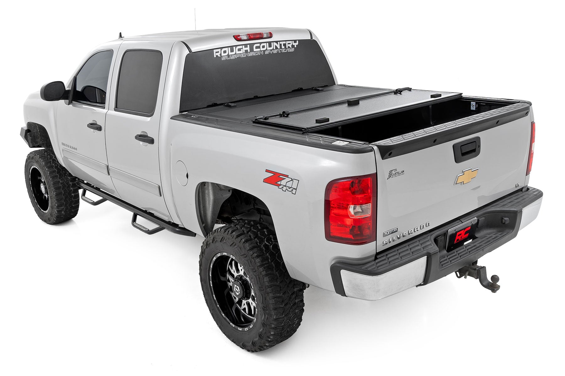 Hard Tri-Fold Flip Up Bed Cover 5 Foot 9 Inch Bed Silverado/Sierra 1500 (07-13) Rough Country