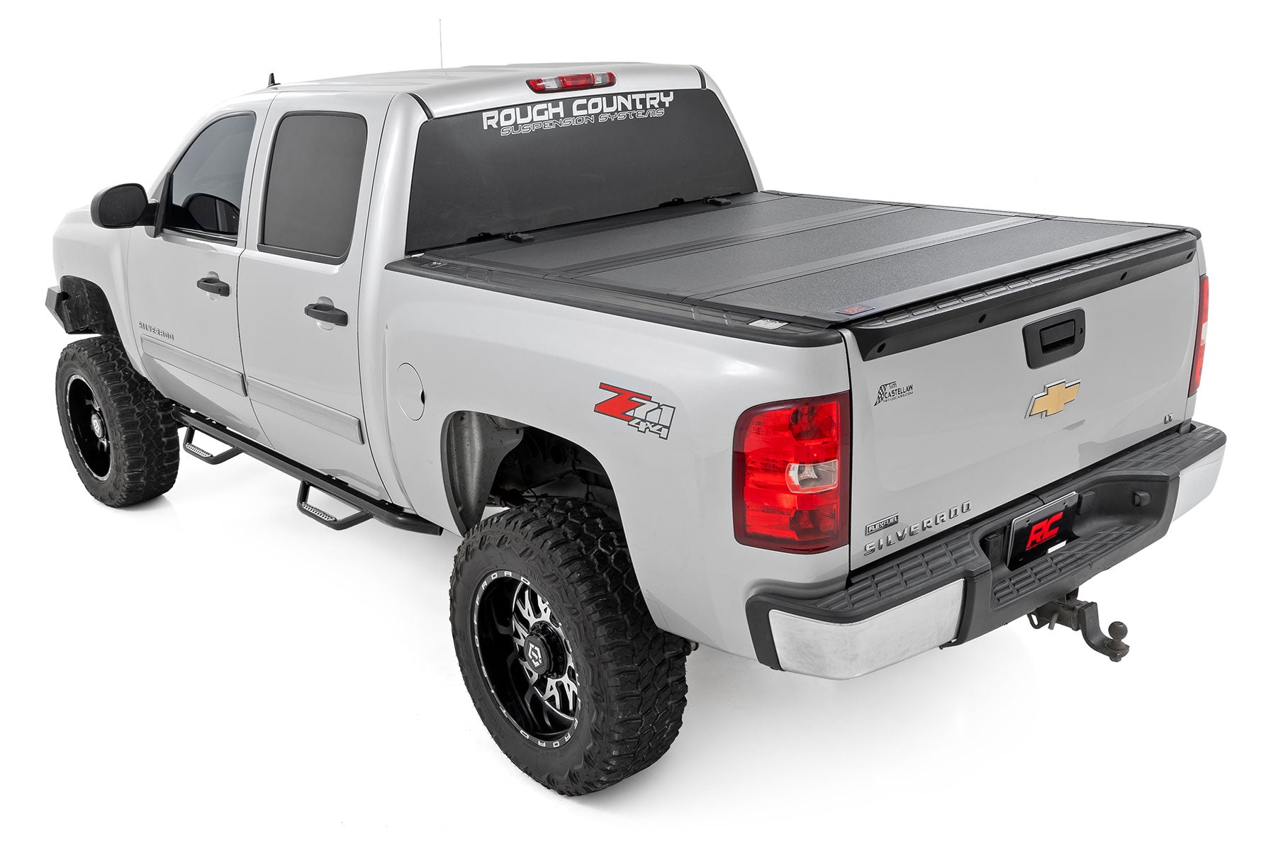 Hard Tri-Fold Flip Up Bed Cover 5 Foot 9 Inch Bed Silverado/Sierra 1500 (07-13) Rough Country