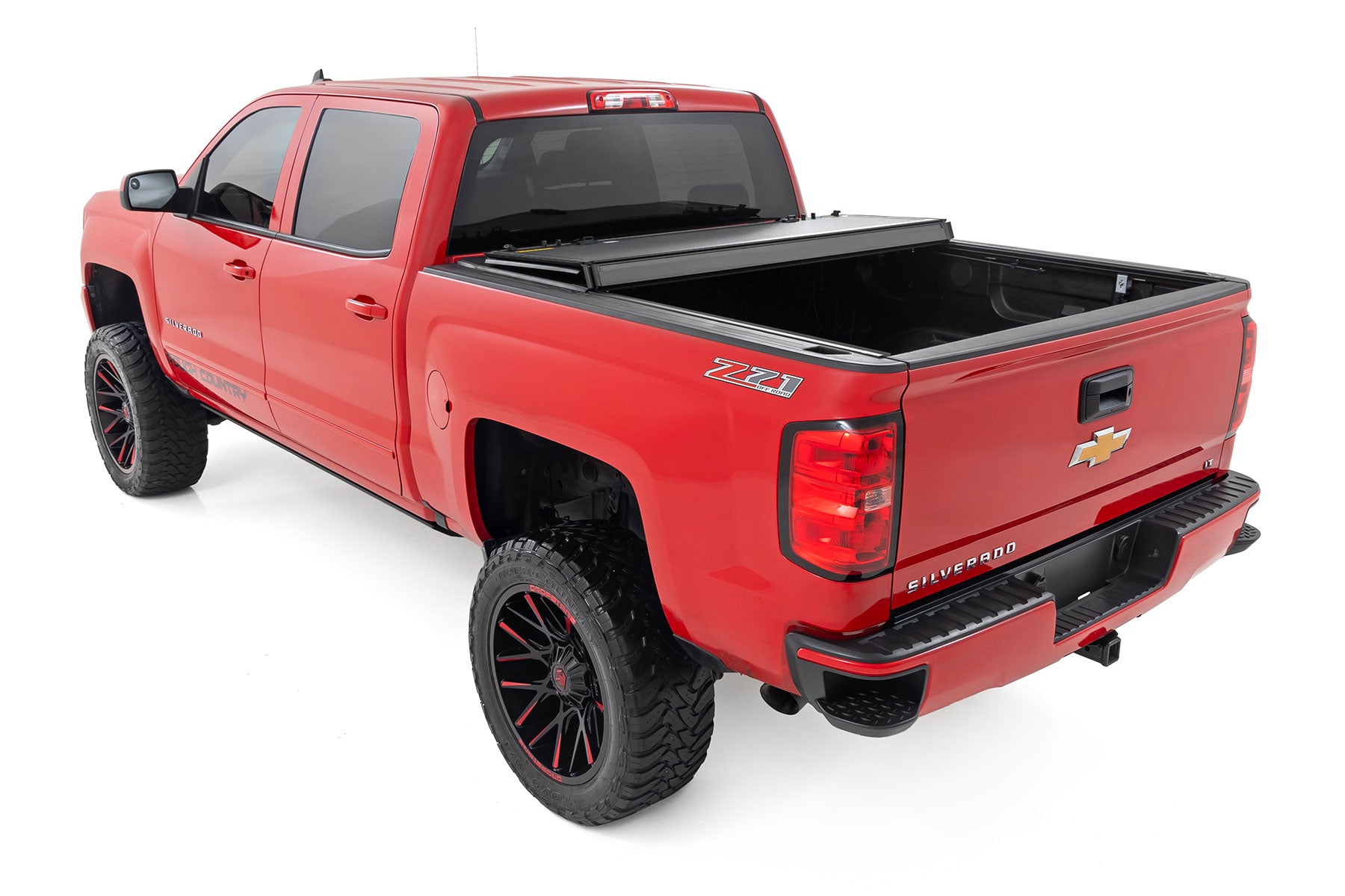 Hard Tri-Fold Flip Up Bed Cover 5 Foot 9 Inch Bed Silverado/Sierra 1500 (14-18 & Classic) Rough Country