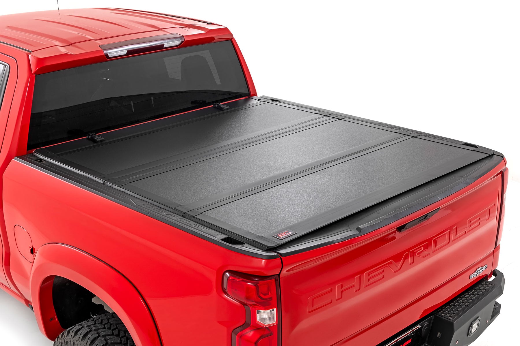 Hard Tri-Fold Flip Up Bed Cover 6 Foot 7 Inch Bed Chevy/GMC Sierra 1500 (19-26)/Silverado 1500 (19-26) Rough Country