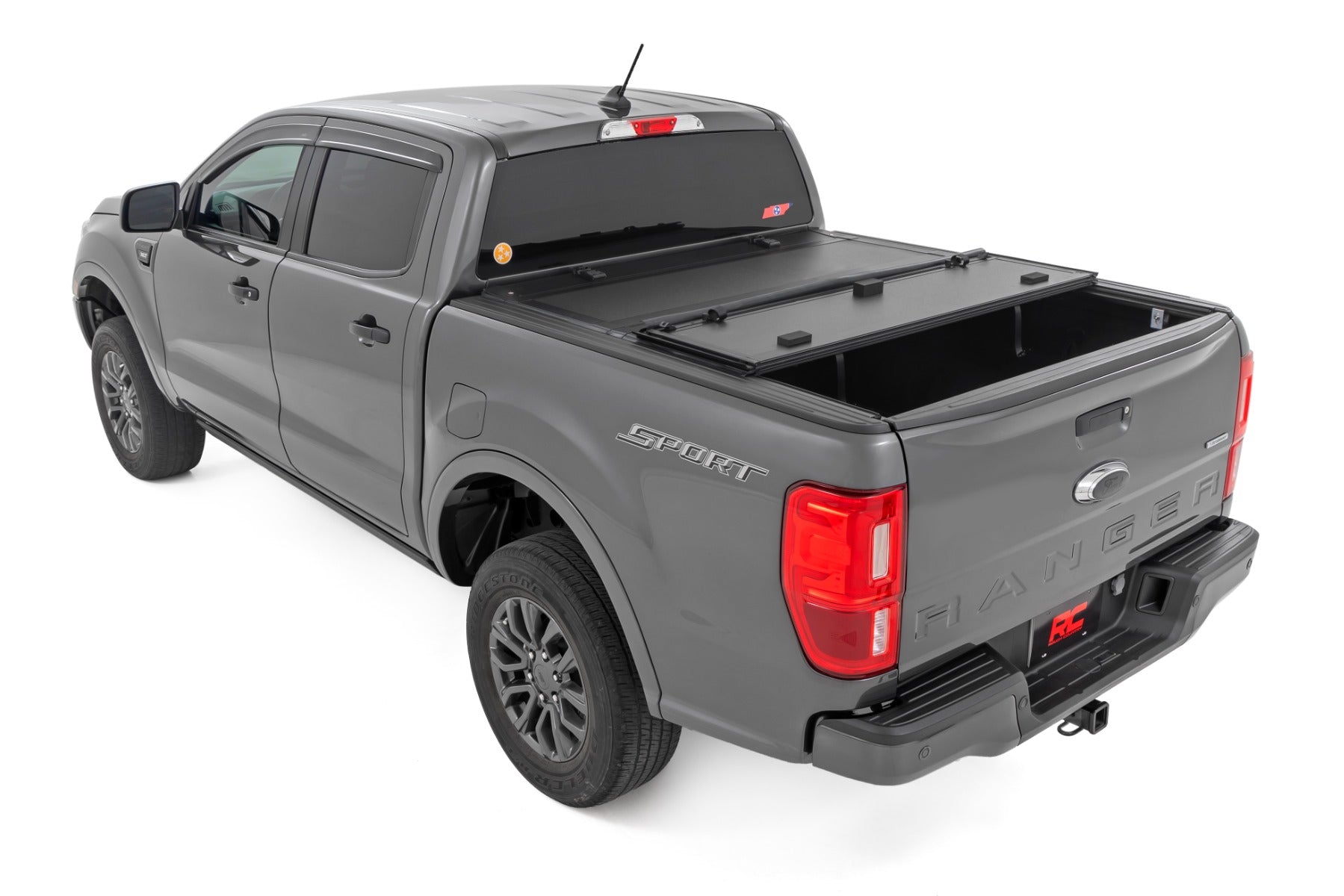 Hard Tri-Fold Flip Up Bed Cover 5 Foot Bed Ford Ranger 2WD/4WD (2019-2023) Rough Country