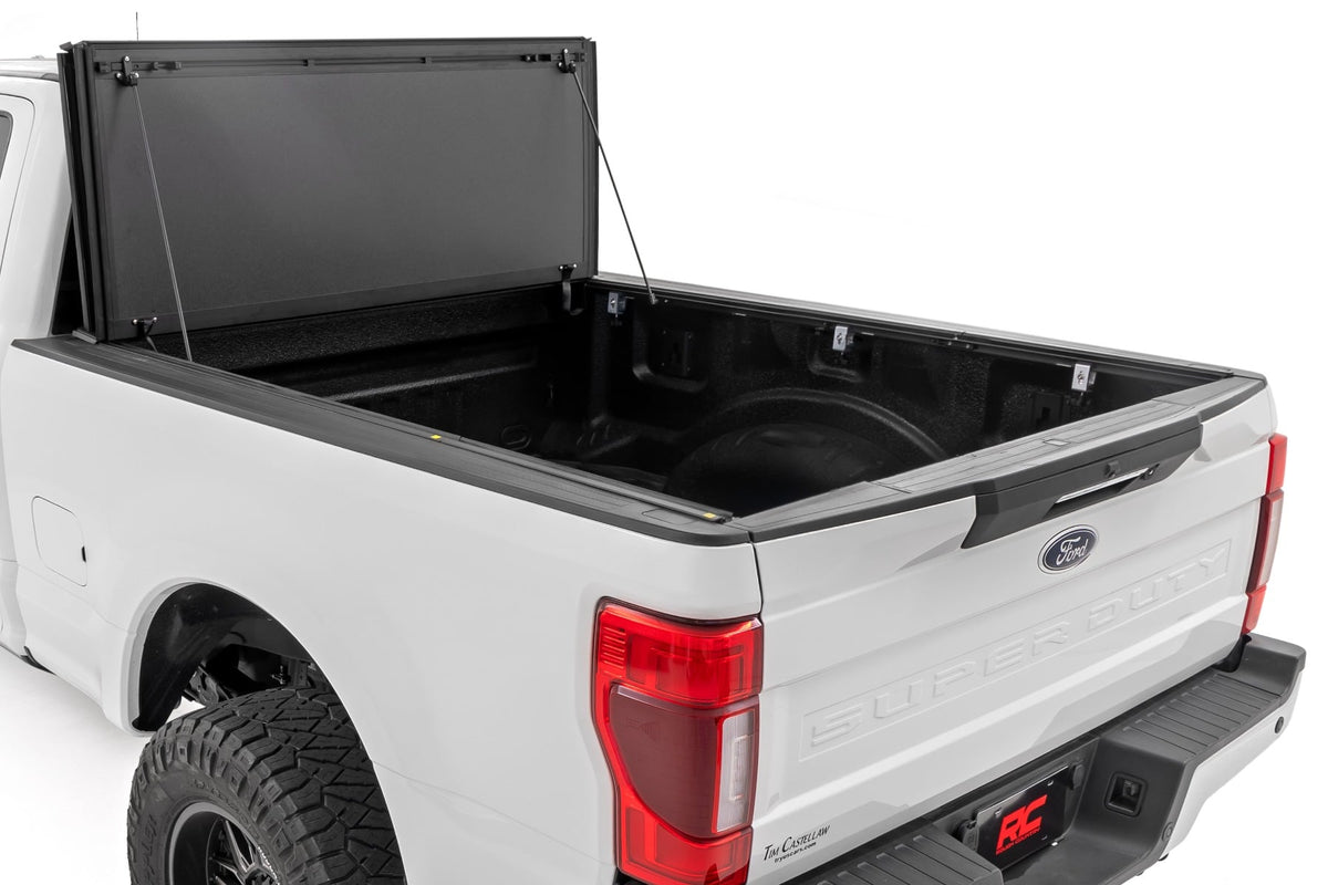 Hard Tri-Fold Flip Up Bed Cover 6 Foot 10 Inch Bed Ford F-250/F-350 Super Duty (17-26) Rough Country