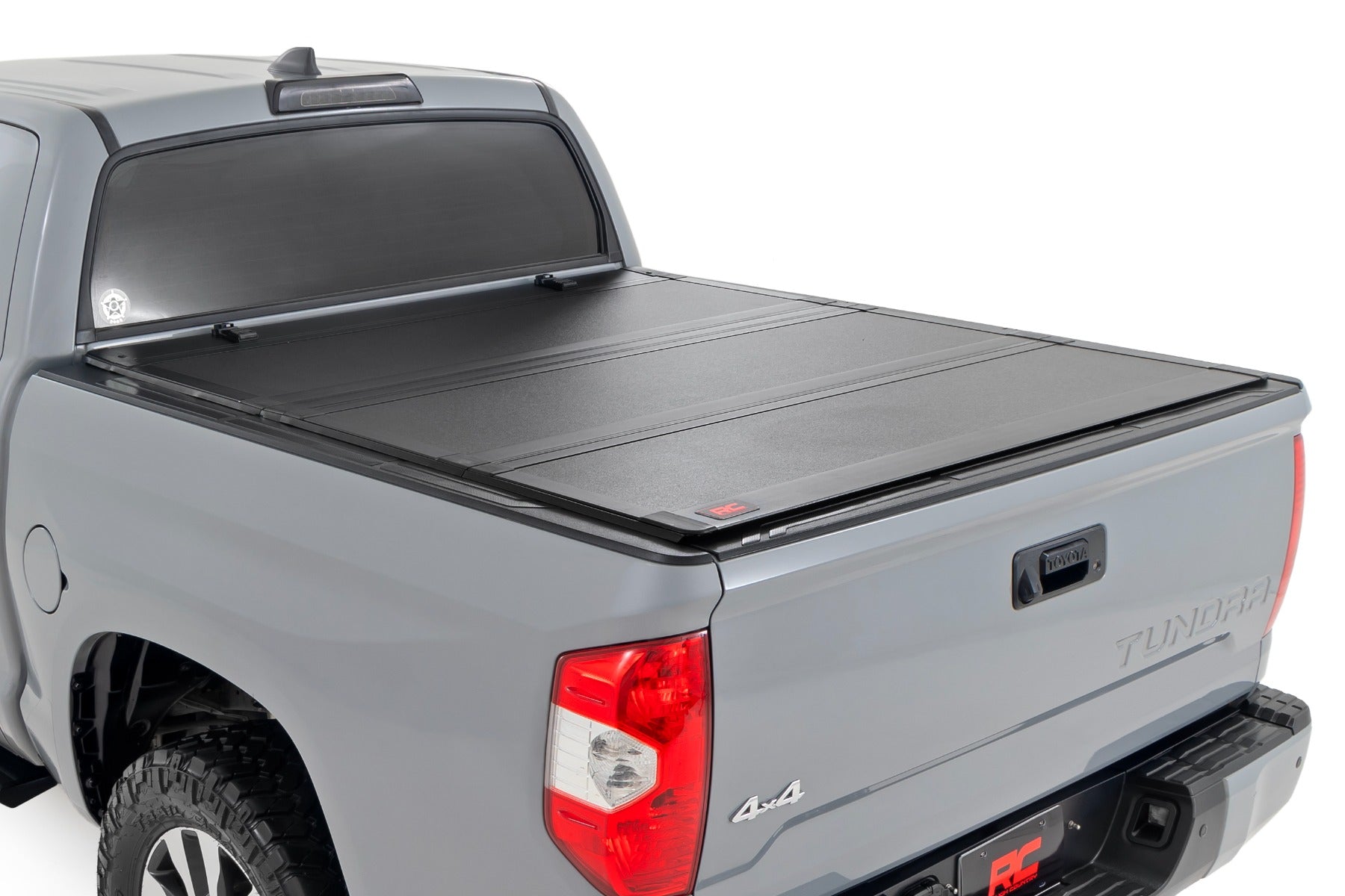 Hard Tri-Fold Flip Up Bed Cover 5 Foot 7 Inch Bed Toyota Tundra 2WD/4WD (07-21) Rough Country