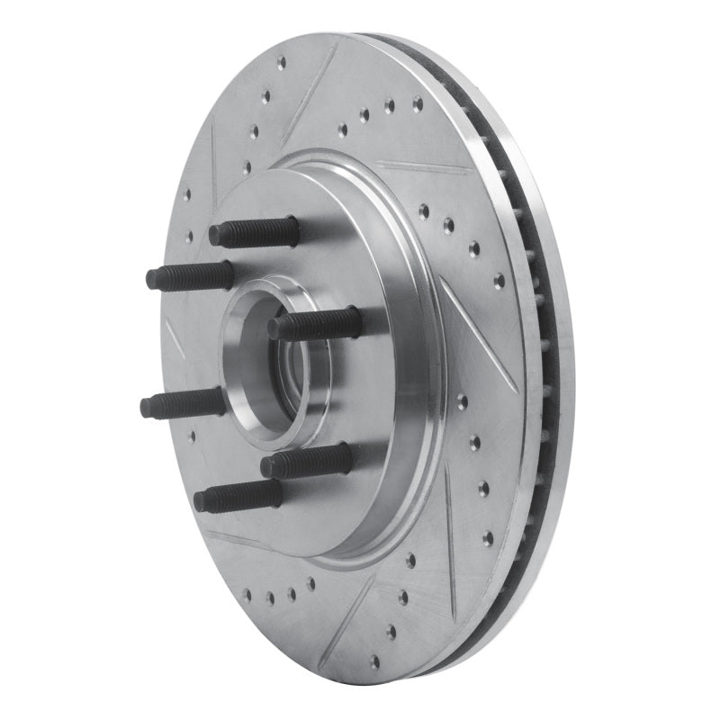 R1 04-08 Ford F-150 RWD Front Left Drilled & Slotted Silver Brake Rotor