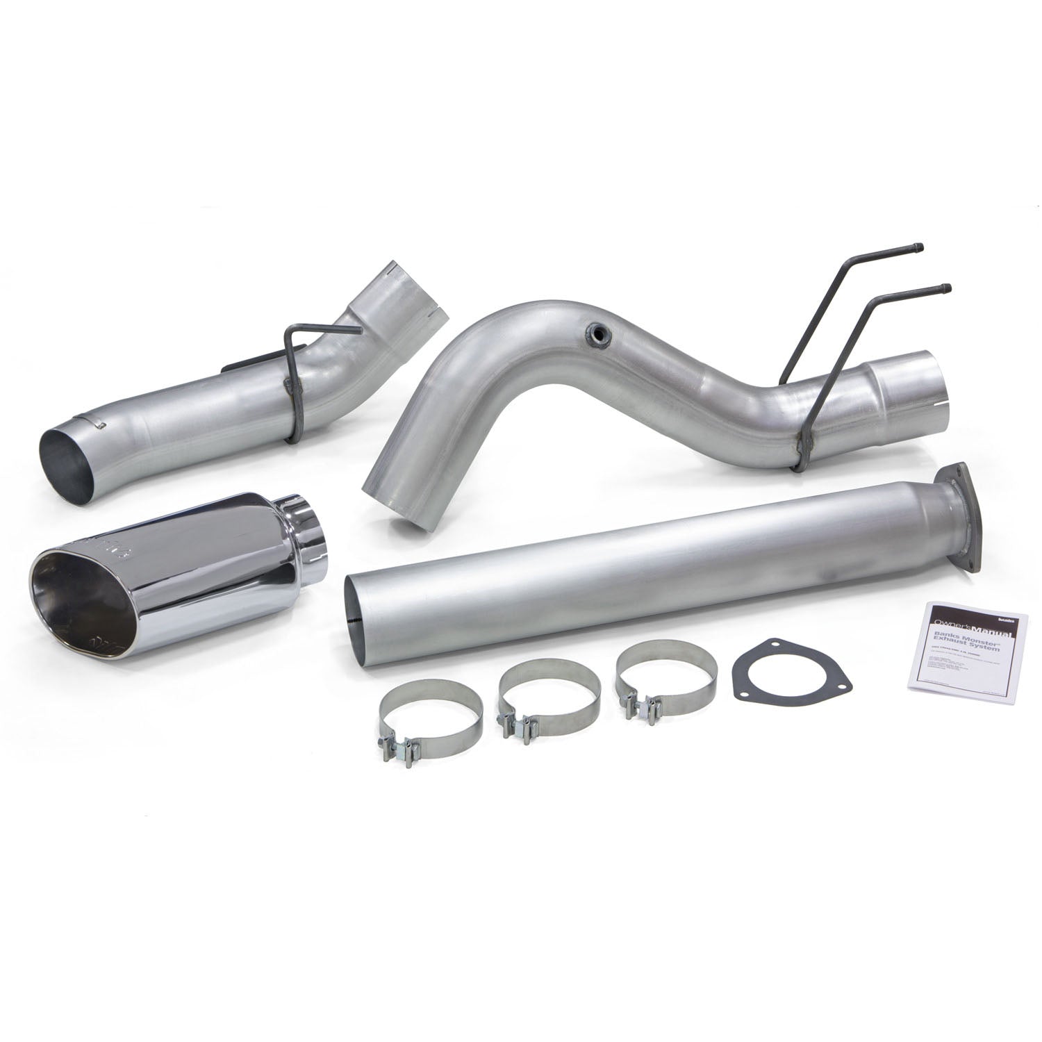 Monster Exhaust System 5-inch Single Exit Chrome Tip 17-26 Ford F250/F350/F450 6.7L Banks Power