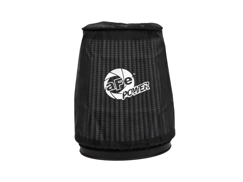 aFe Filter GUARD Polyester Pre-Filter designed for air filter models 24-90054-MA and others, featuring a durable black mesh design.