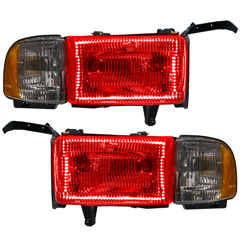 Oracle 94-02 Dodge Ram Pre-Assembled Halo Headlights - ColorSHIFT w/o Controller