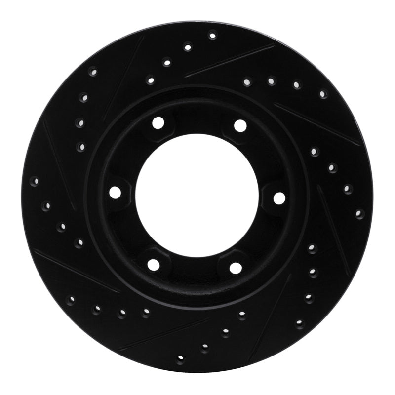 R1 90-92 Toyota Land Cruiser Front Right Drilled & Slotted Black Brake Rotor