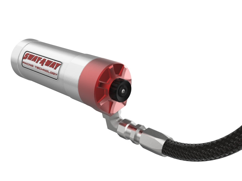 afe Sway-A-Way coilover for Ford Bronco 21-24, featuring a sleek design with a red and silver finish for enhanced offroad performance.