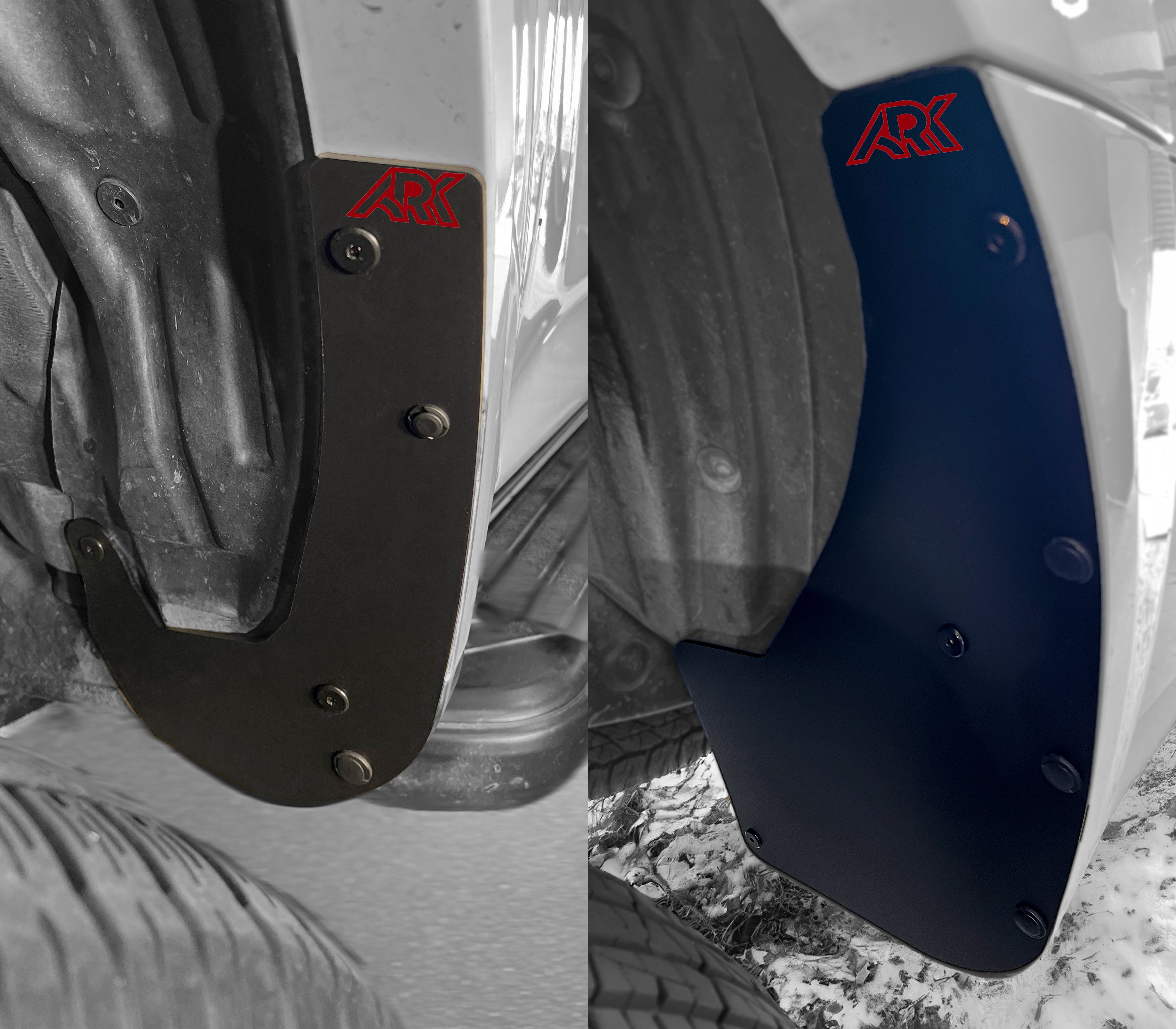 Standard mud flap deletes for 2010-2024 Toyota 4Runner, showcasing sleek design and durable construction.