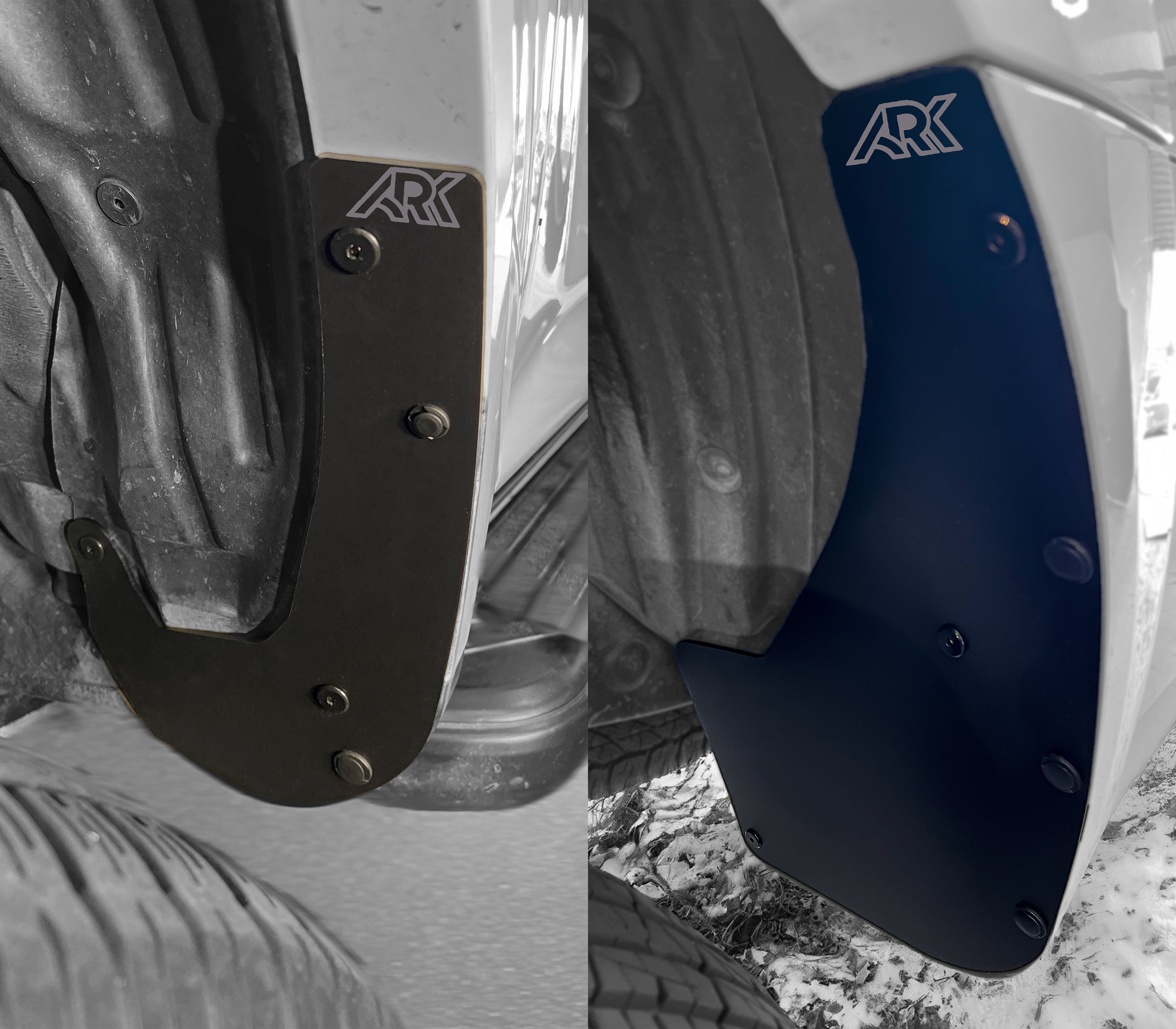Standard mud flap deletes for 2010-2024 Toyota 4Runner, enhancing offroad aesthetics and performance. Durable design.