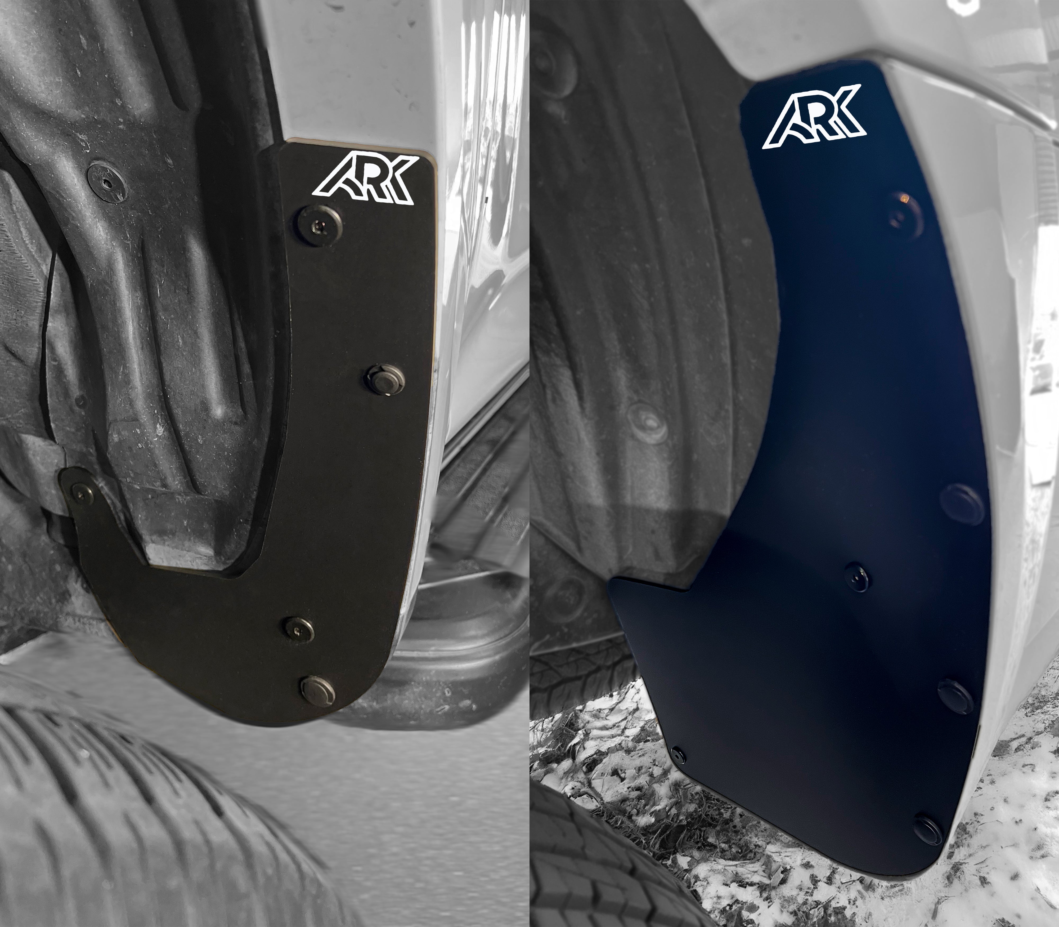 Standard mud flap deletes for 2010-2024 Toyota 4Runner, designed for a sleek look and improved off-road performance.