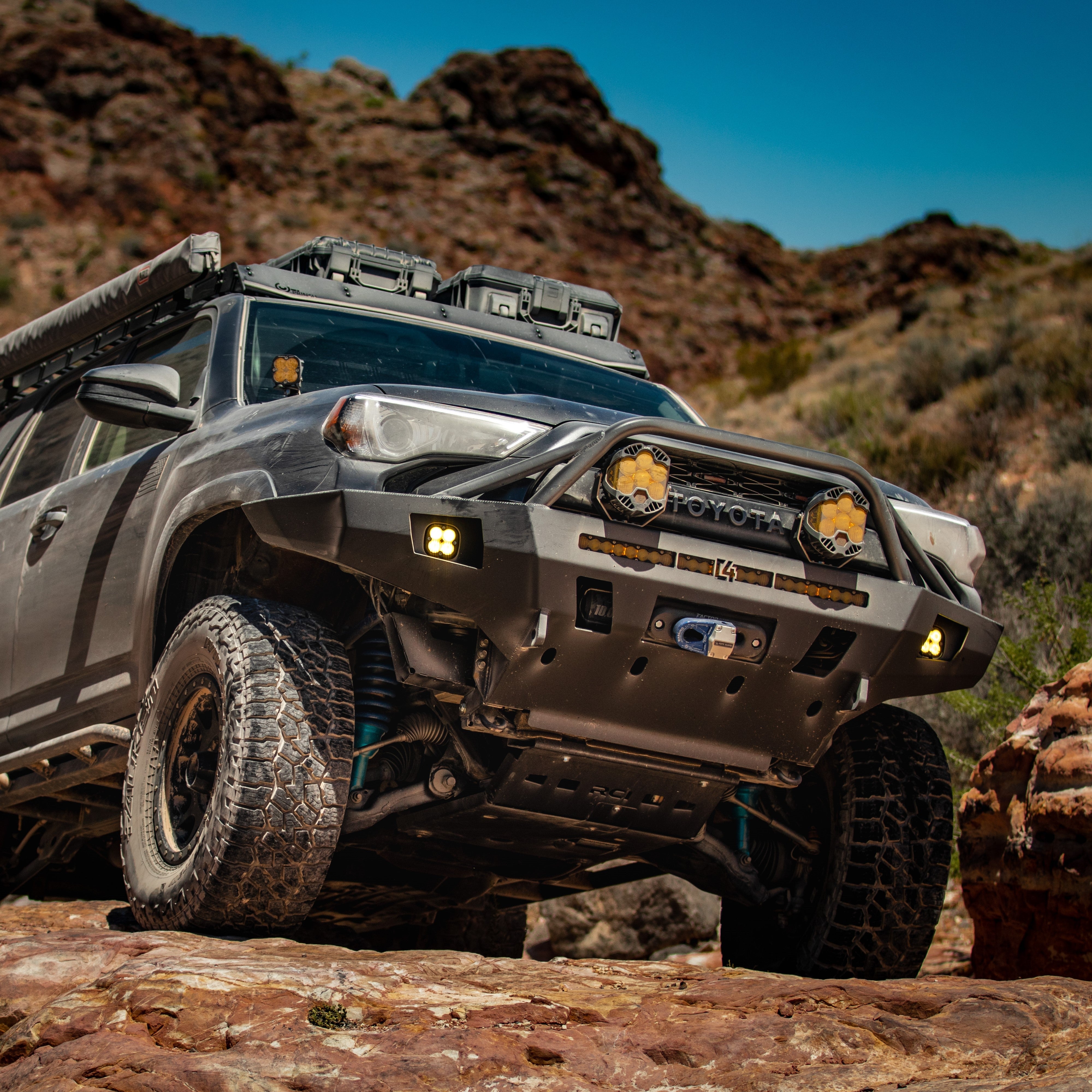 4Runner Overland Series front bumper for 5th Gen models, enhancing off-road capability and rugged style from 2014 to 2024.