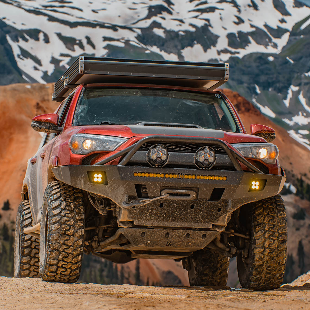 4Runner Overland Series Front Bumper for 5th Gen models (2014-2024) enhancing off-road capability and rugged style.
