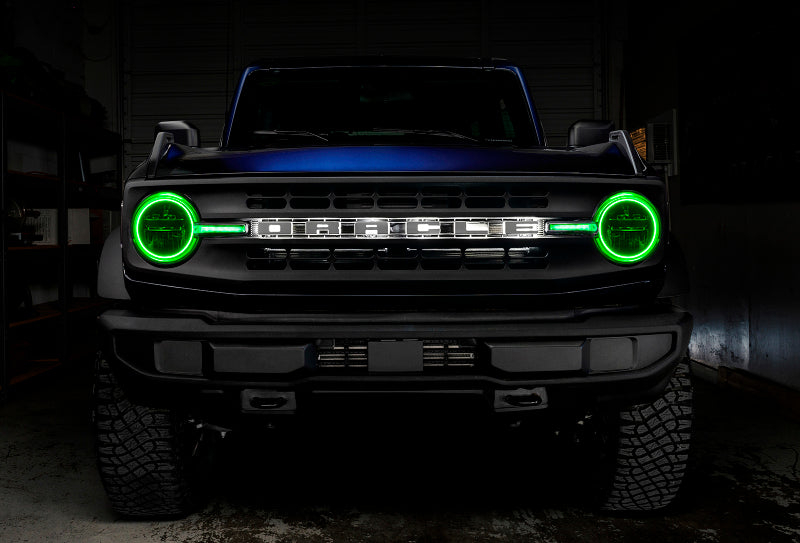 Oracle 21-22 Ford Bronco Headlight Halo Kit w/DRL Bar - Base Headlights -w/RF Controller