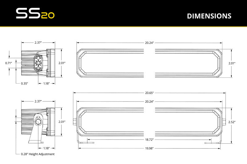 Diode Dynamics SS20 Pro White Combo Standard MBL (one)
