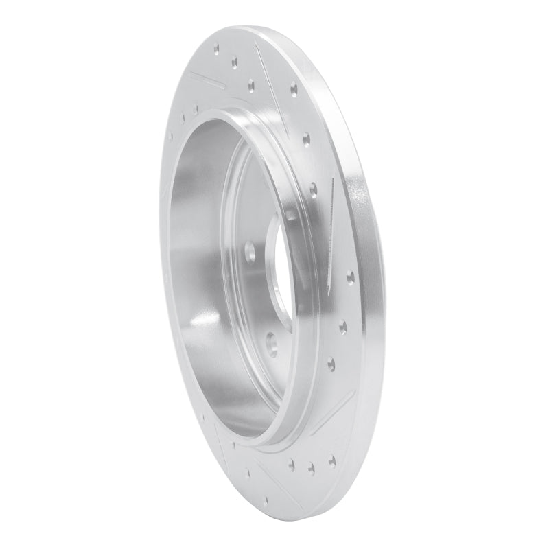 R1 04-15 Infiniti QX56 Rear Left Drilled & Slotted Silver Brake Rotor