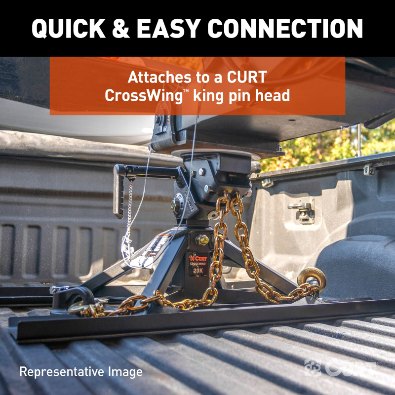 CURT CrossWing 5th Wheel Safety Chain Assembly with Gooseneck Anchor Plate Model 16614