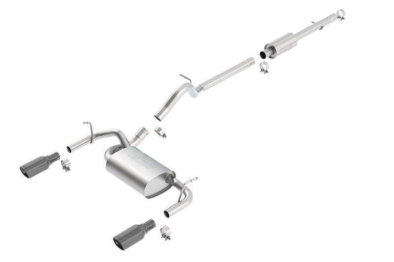 Borla 12-16 Jeep Wrangler 3.6L AT/MT 4DR 4WD S SQ RL AC SR 2.5in 2in TIP 3.5inx3.28in Black Chrome