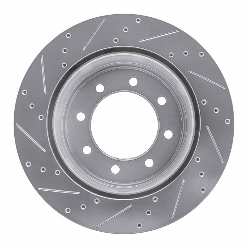 R1 11-22 Ford F-350 Super Duty 2WD Rear Right Drilled & Slotted Silver Brake Rotor