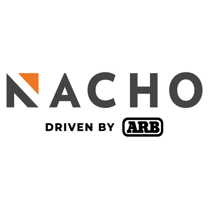 ARB Nacho Nano Base Rack Corner Cap 4-Light Kit logo featuring the word Nacho and ARB branding for offroad vehicle accessories.