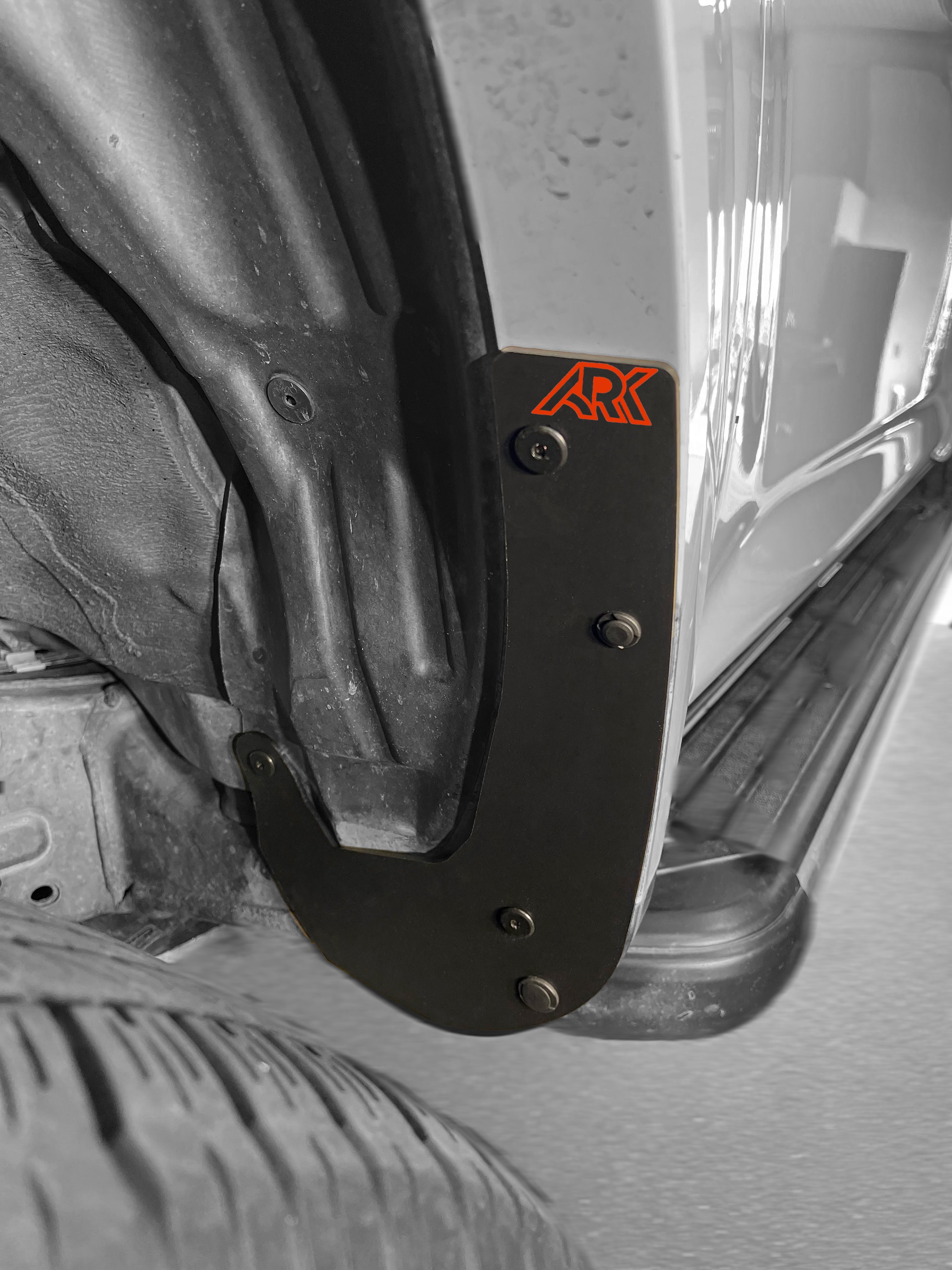 Mud flap delete for 2010-2024 Toyota 4Runner, featuring durable design and ARK branding for enhanced off-road performance.