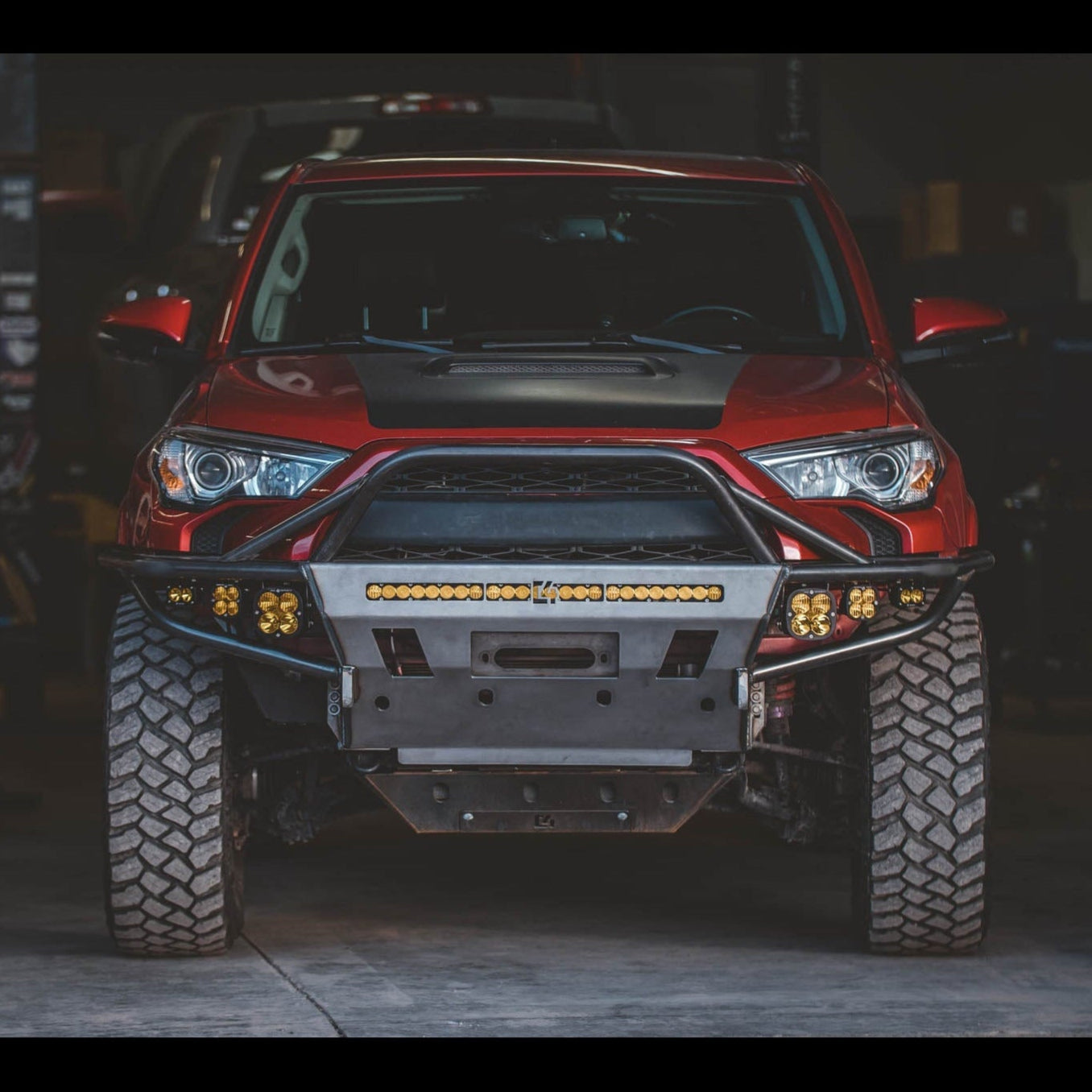 4Runner Hybrid Front Bumper for 5th Gen models, 2014-2024, showcasing rugged design and off-road capability.