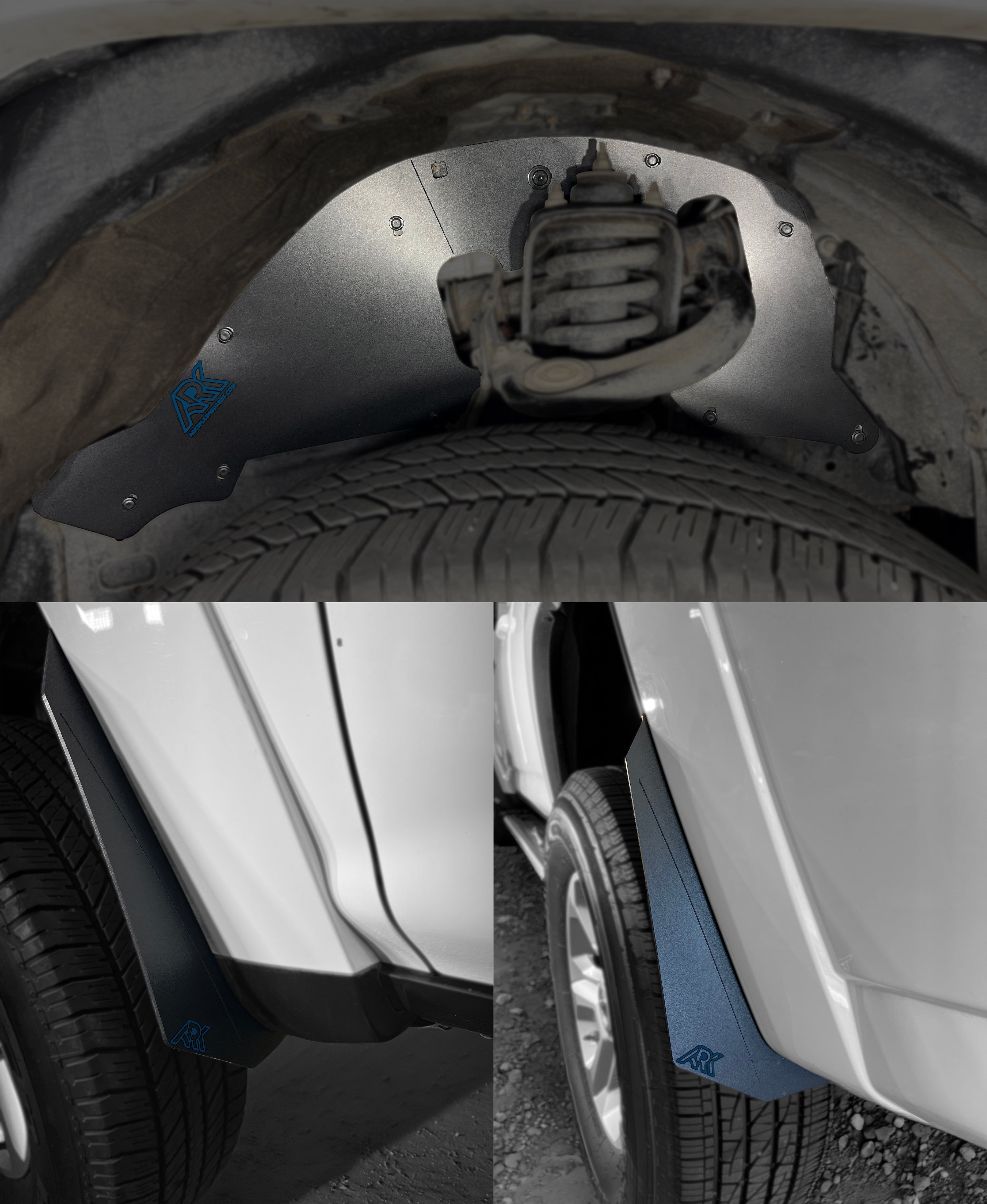 TriXpoly splash guards and mud flaps for 2010-2024 Toyota 4Runner, showcasing durable protection and sleek design.
