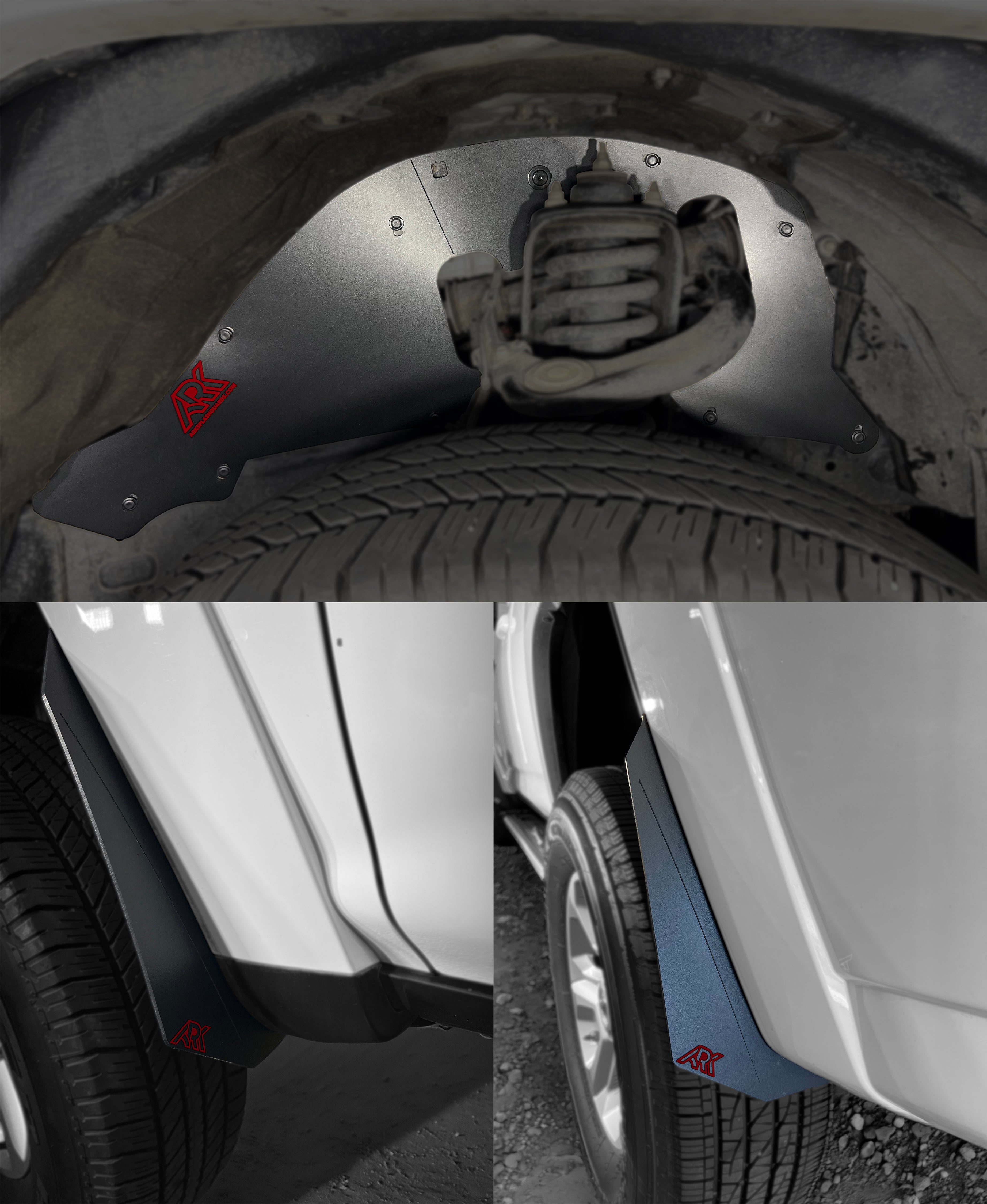 TriXpoly splash guards for 2010-2024 Toyota 4Runner, showcasing durable mud flaps and micro deletes for enhanced protection.