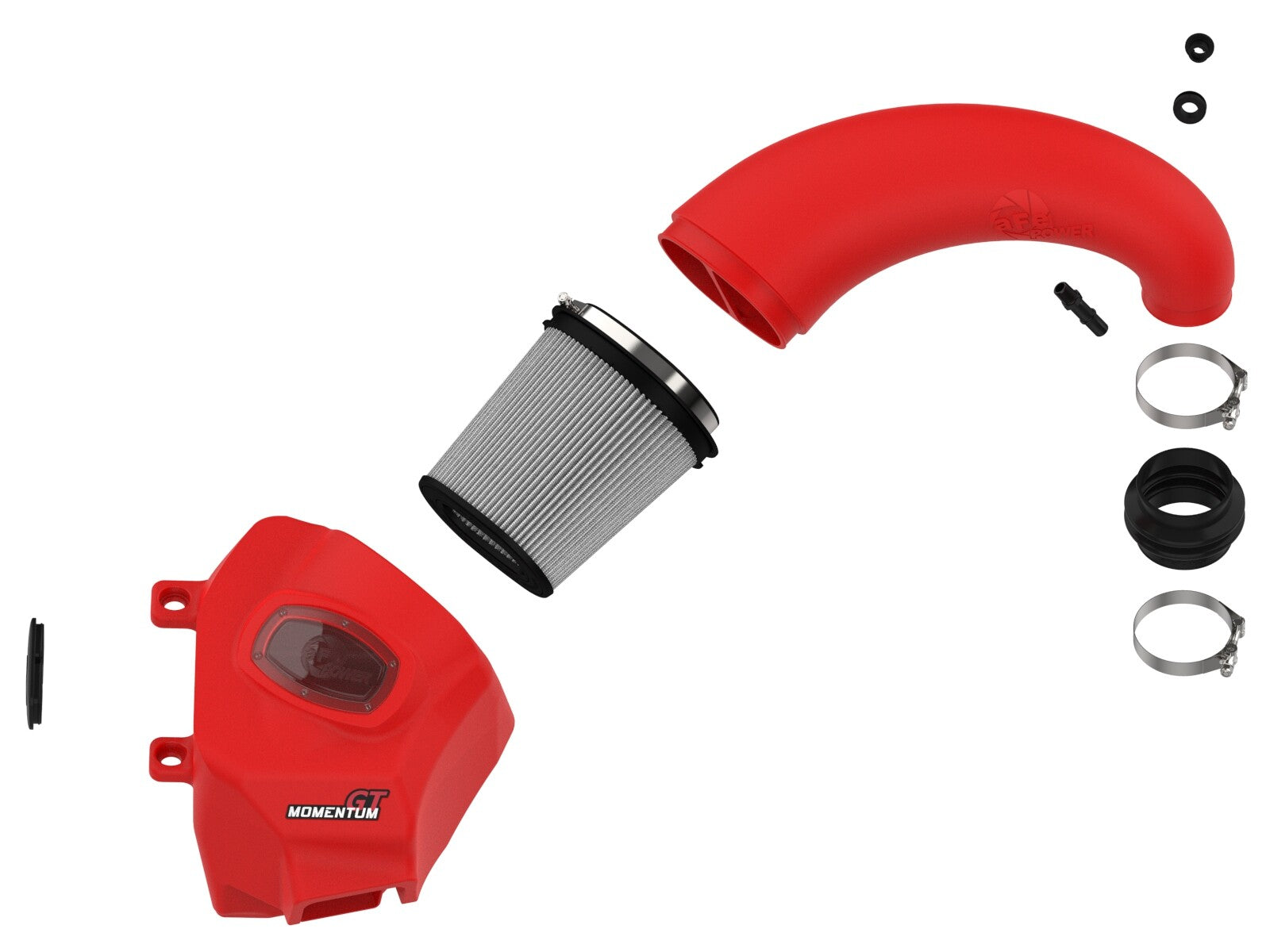 Momentum GT Cold Air Intake System Red w/ Pro Dry S Filter Ram 1500 (Dt) 19-26 V8-5.7L Hemi aFe Power