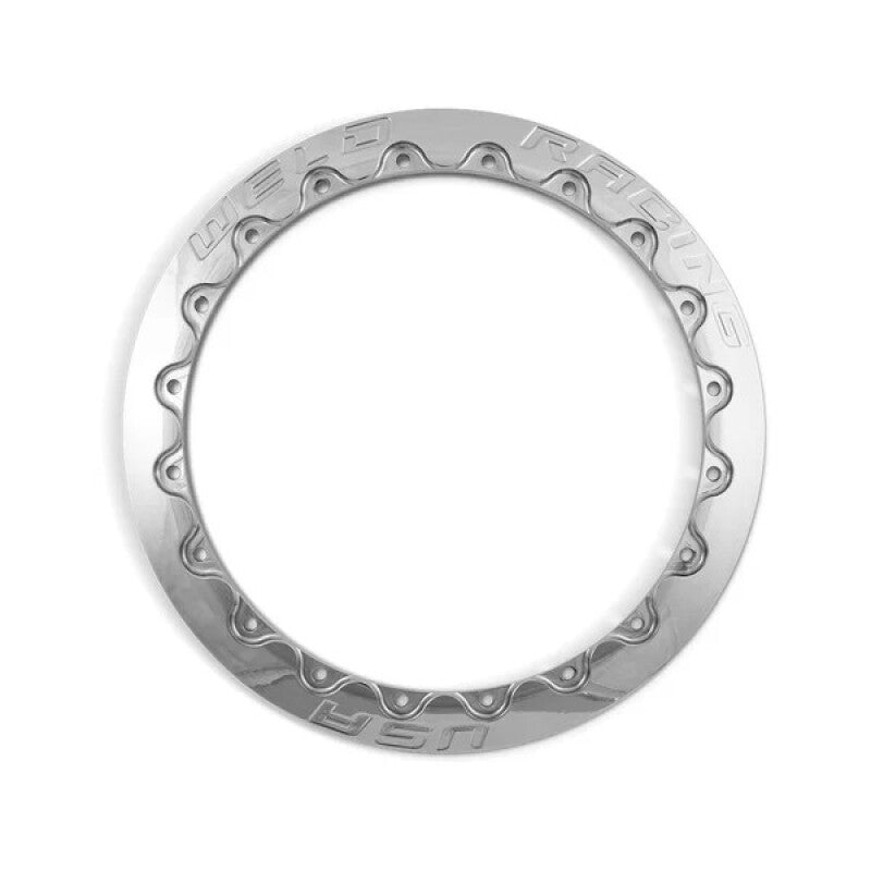 Weld Import Drag Single Beadlock 13in Ring - Knurl- Polished