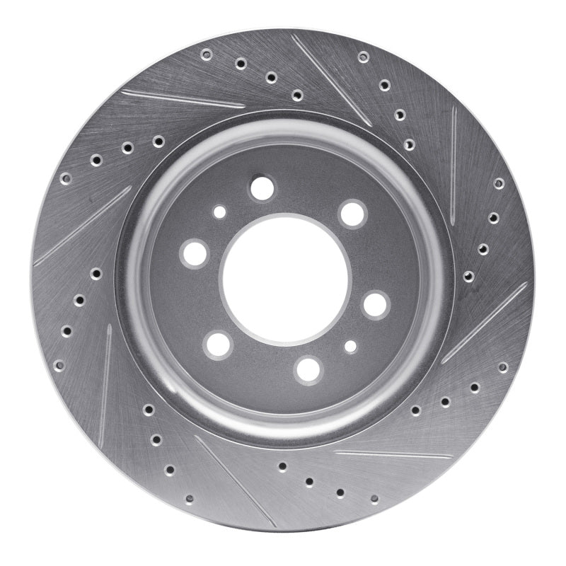 R1 07-21 Ford Expedition Front Left Drilled & Slotted Silver Brake Rotor
