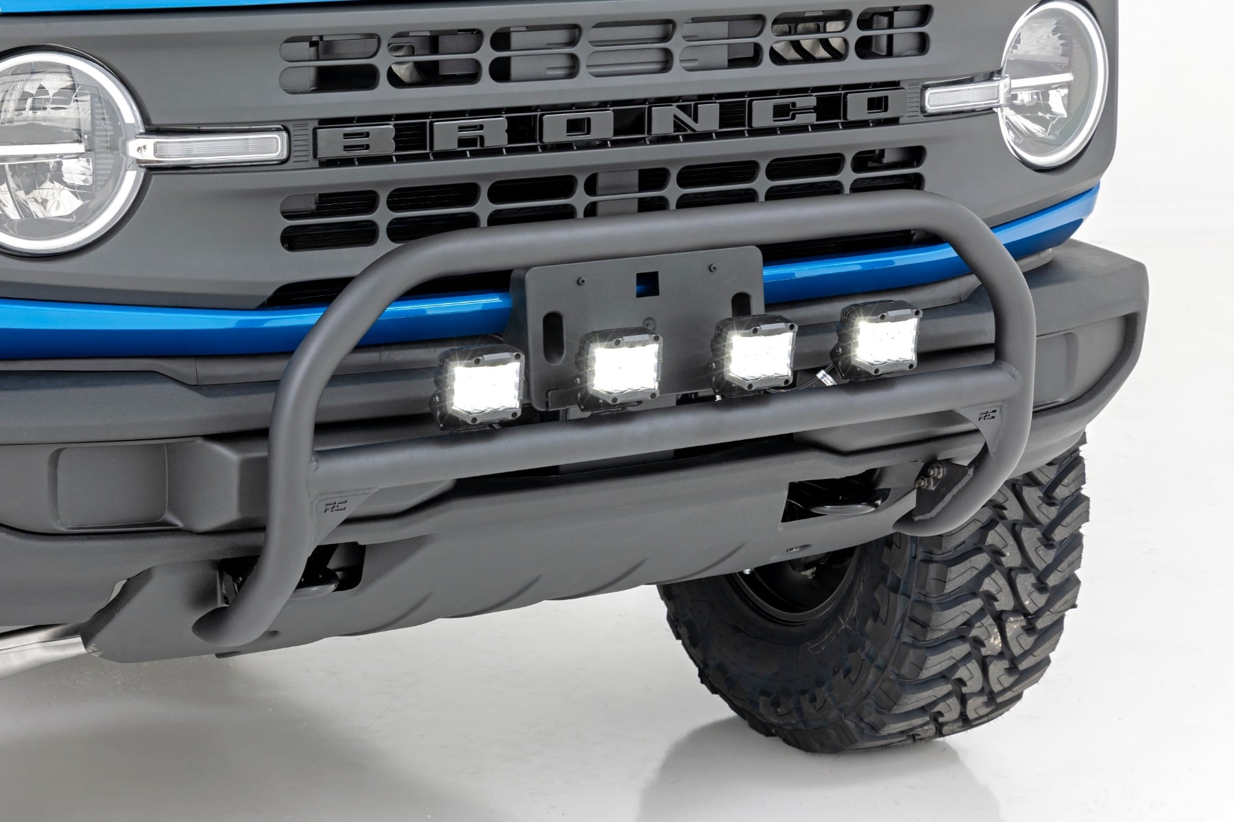 Nudge Bar 20 Inch Black Single Row LED Ford Bronco 4WD (2021-2025) Rough Country