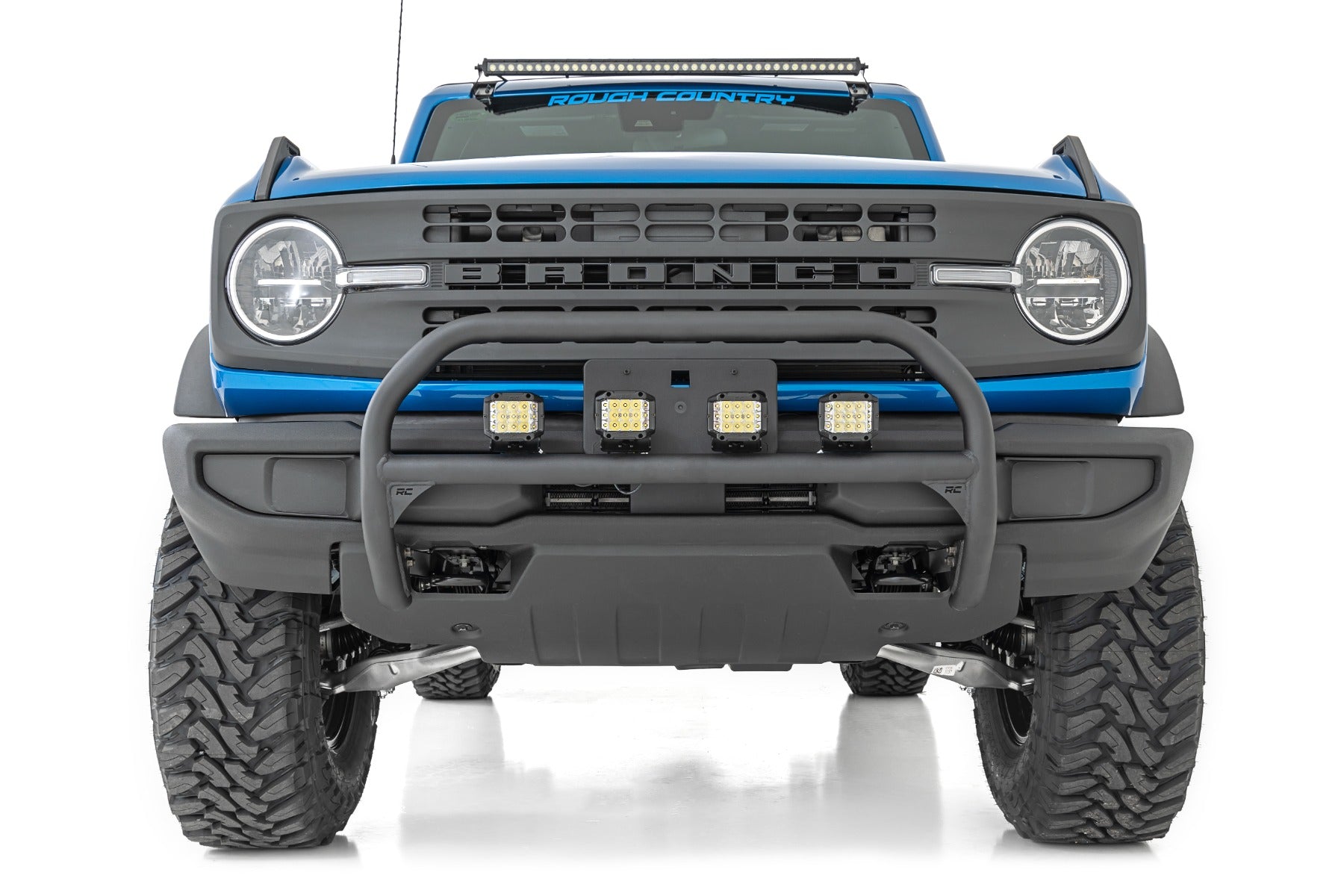 Nudge Bar 20 Inch Black Single Row LED Ford Bronco 4WD (2021-2025) Rough Country