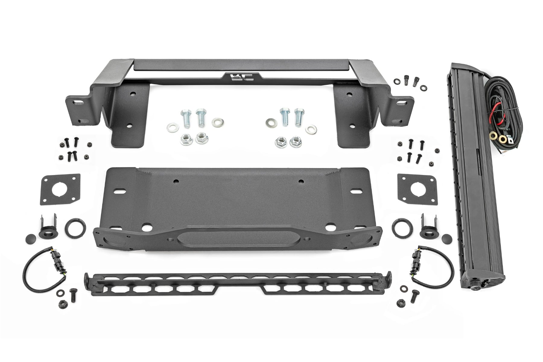High Winch Mount All Models 20 Inch Black Single Row LED Ford Bronco (21-25) Rough Country