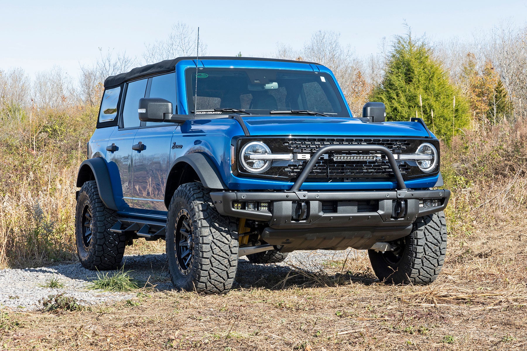 Safari Bar 12 Inch LED Light Bar Black Single Row OE Modular Steel Ford Bronco (21-25) Rough Country