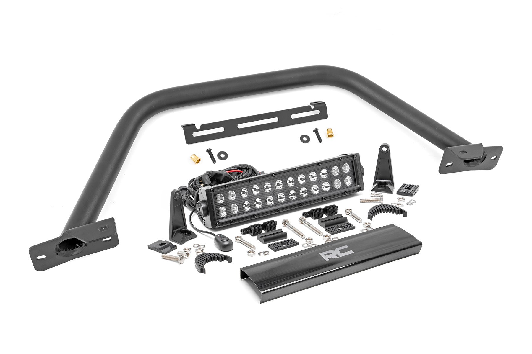 Safari Bar 12 Inch LED Light Bar Black Dual Row OE Modular Steel Ford Bronco (21-25) Rough Country