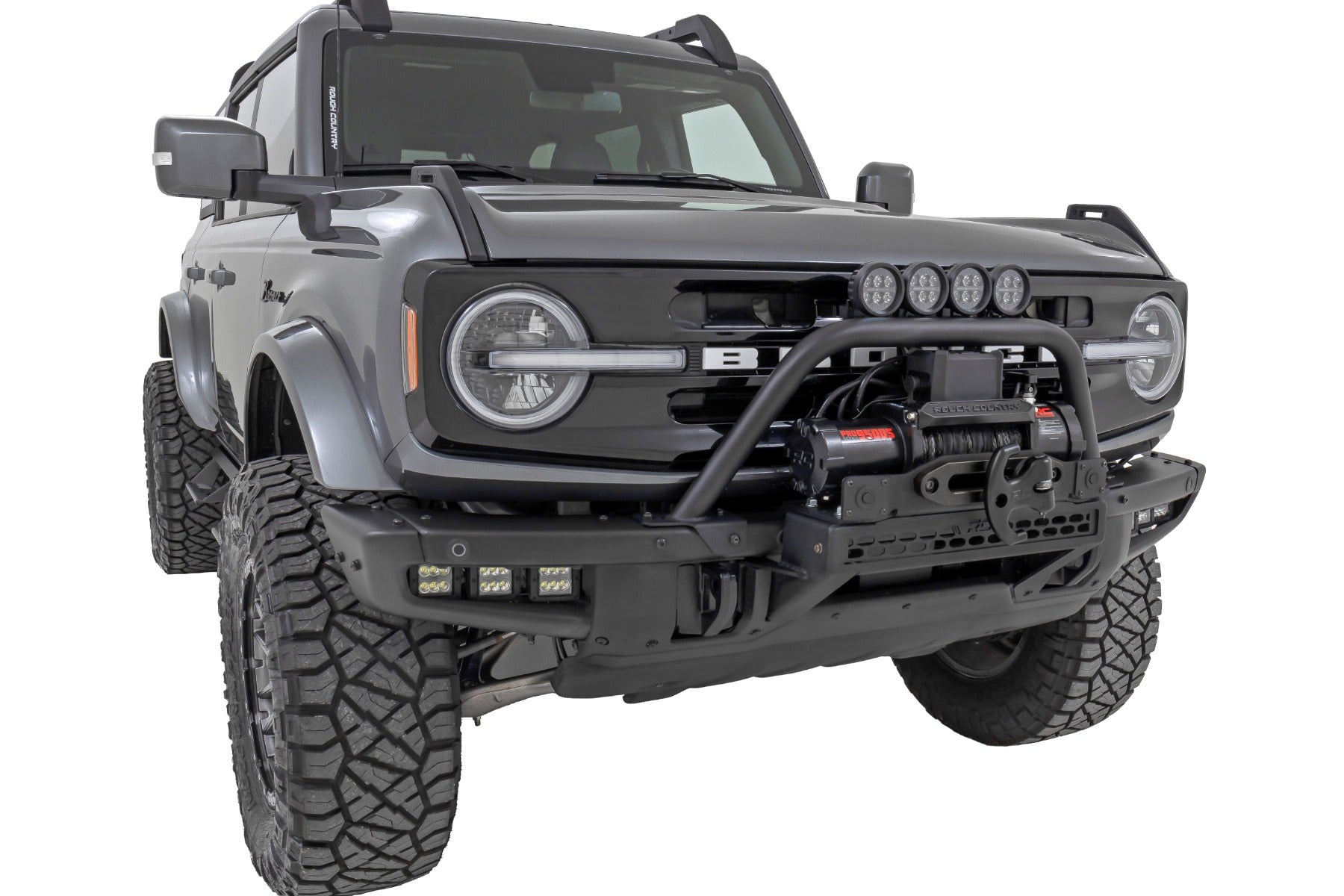 Safari Bar 12 Inch LED Light Bar Black Dual Row OE Modular Steel Ford Bronco (21-25) Rough Country