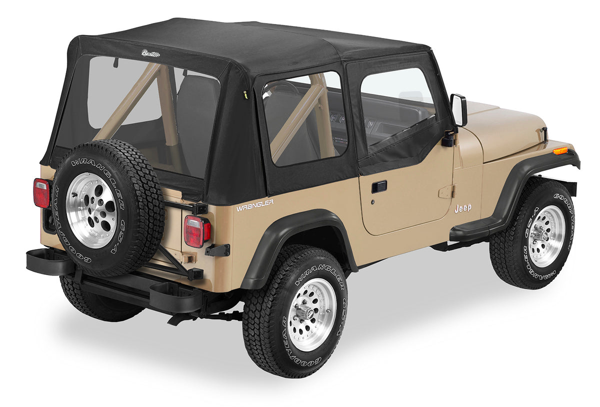 Replace-A-Top for OEM Hardware For Jeep 1988-1995 Wrangler YJ Clear Black Denim Door Skins Included Bestop
