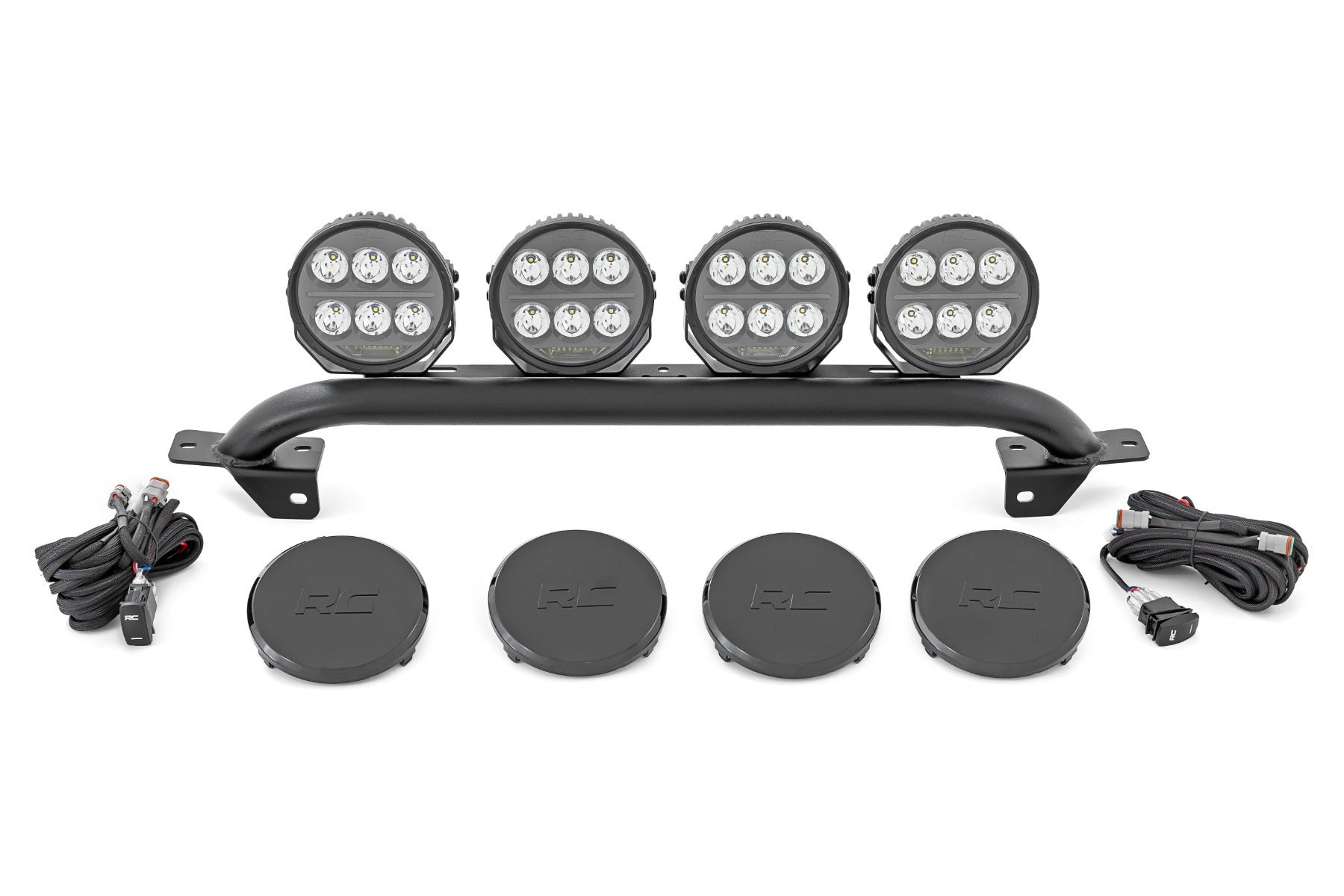 Light Bar Mount 6.5 Inch Round LED (Quad) OE Modular Steel Ford Bronco (21-25) Rough Country